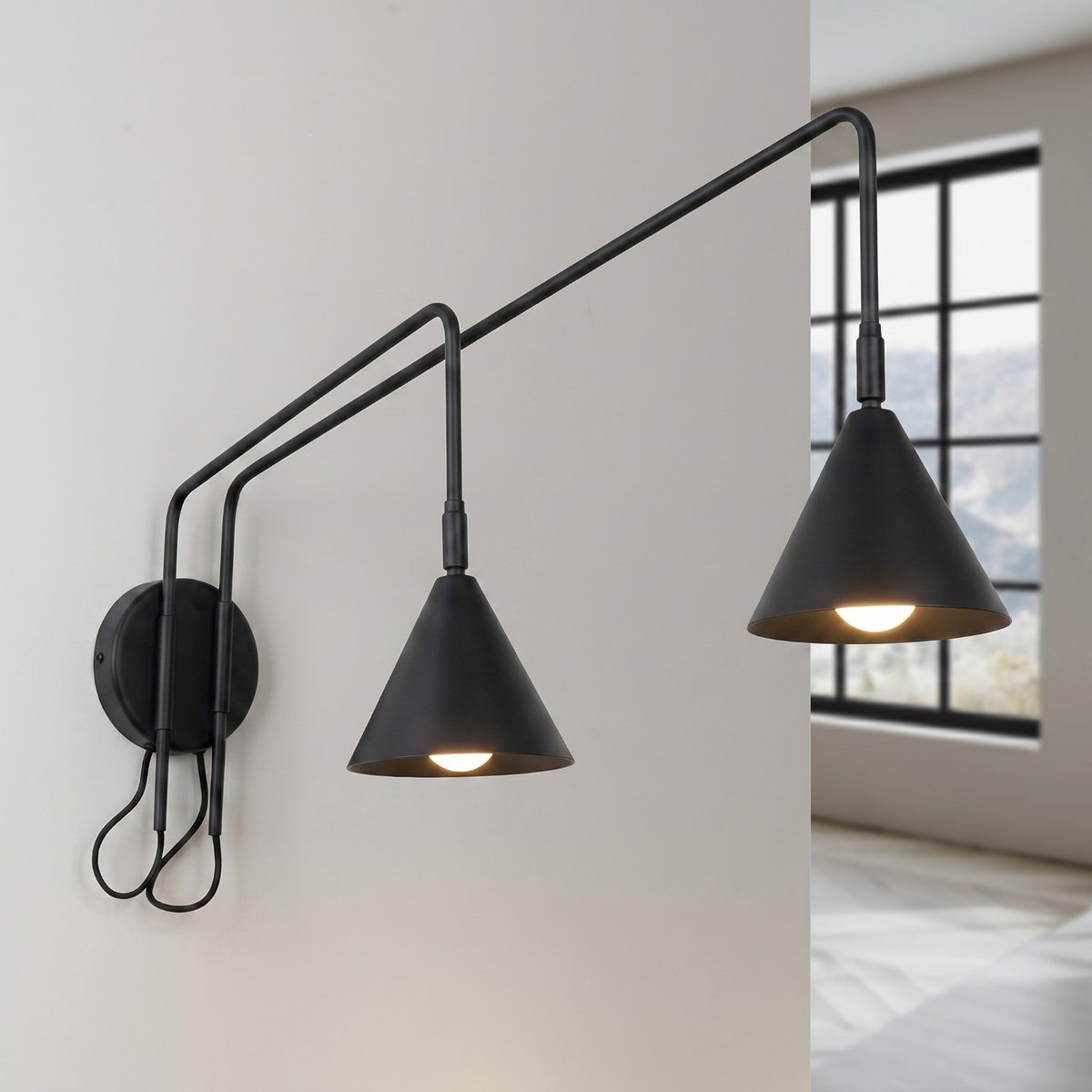 Applique murale Noir E14 2 NOX noir, EDEN