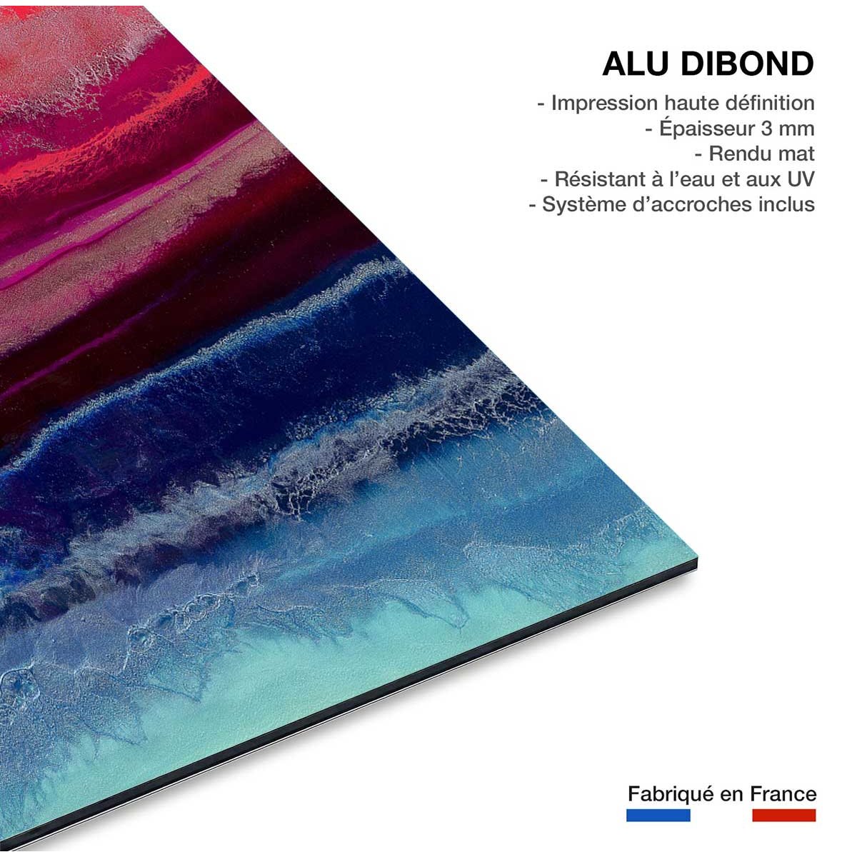 Tableau red blue contrast tableau alu dibond, HEXOA