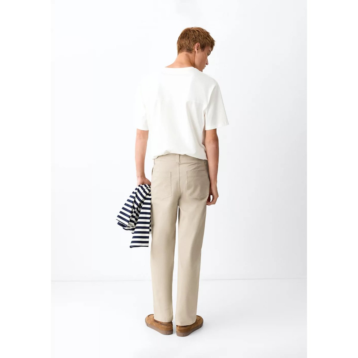 Pantalon droit poches beige, MANGO TEEN