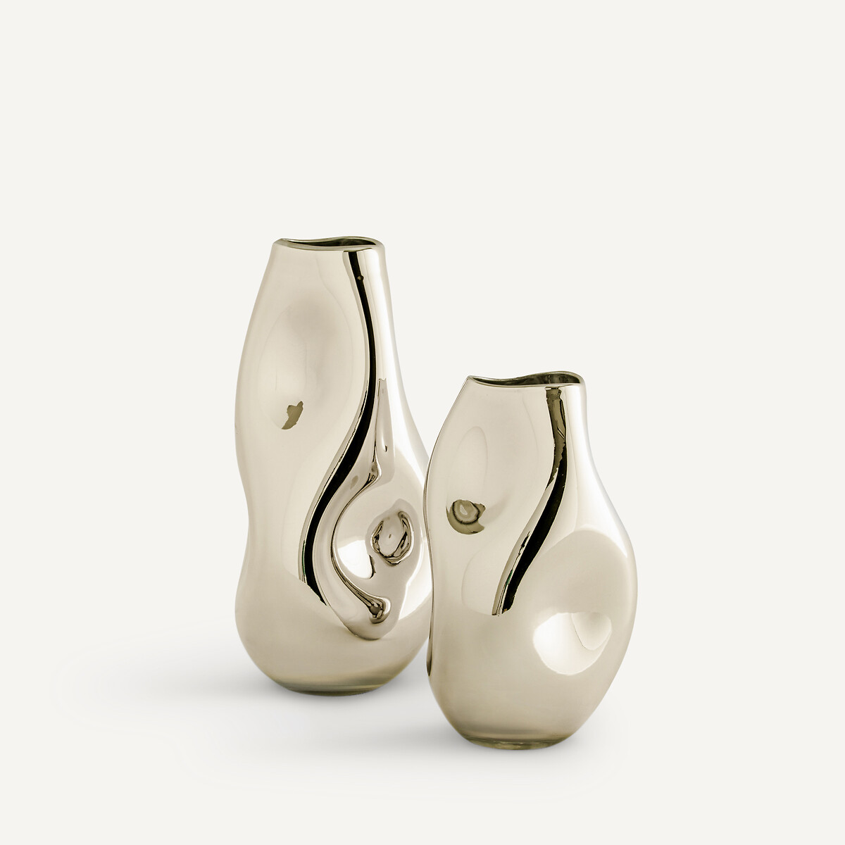 Vase Cozi aus mundgeblasenem Glas in Metallic-Optik, H. 28 cm goldfarben, AM.PM