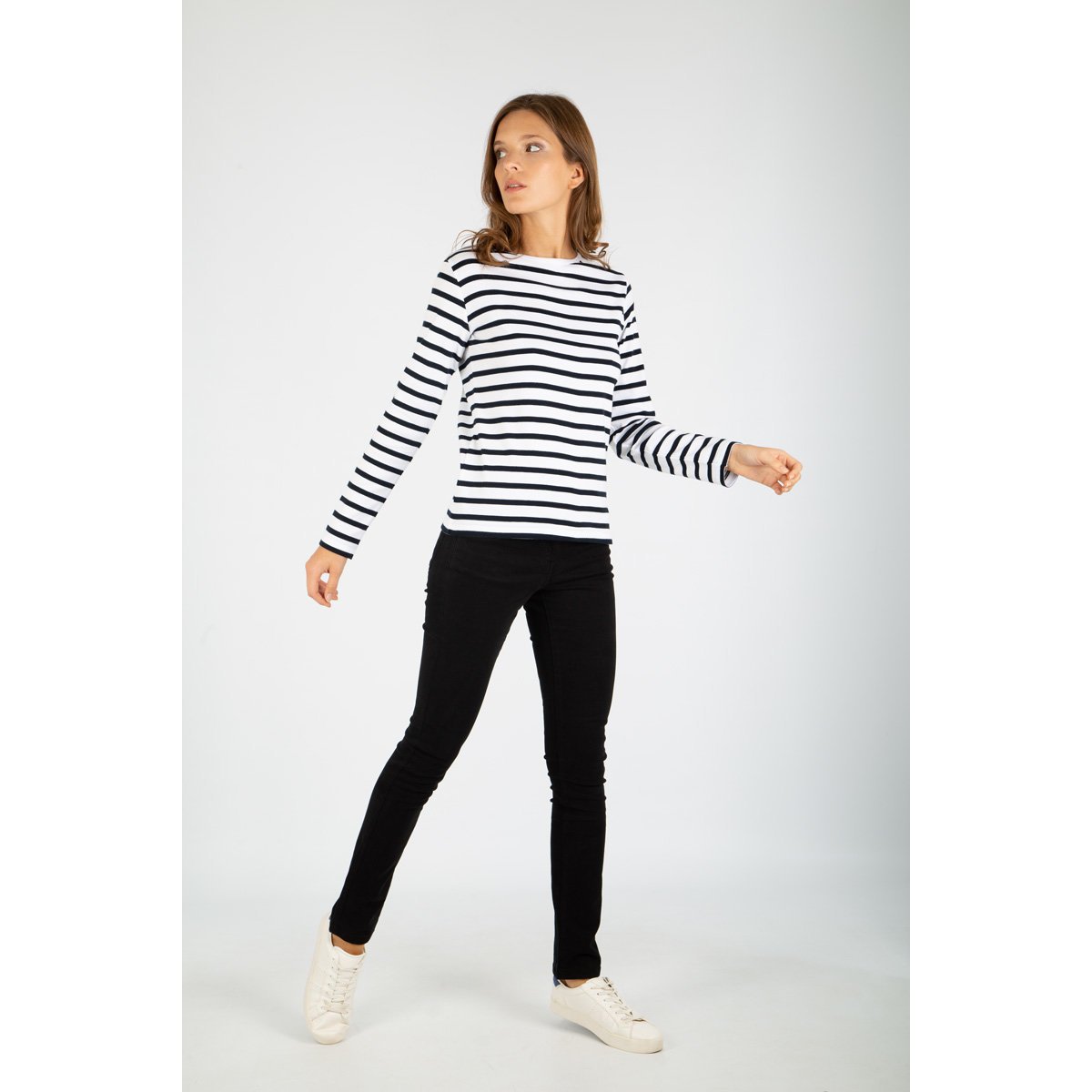 Marinière en coton CROZON blanc/rich navy, ARMOR-LUX