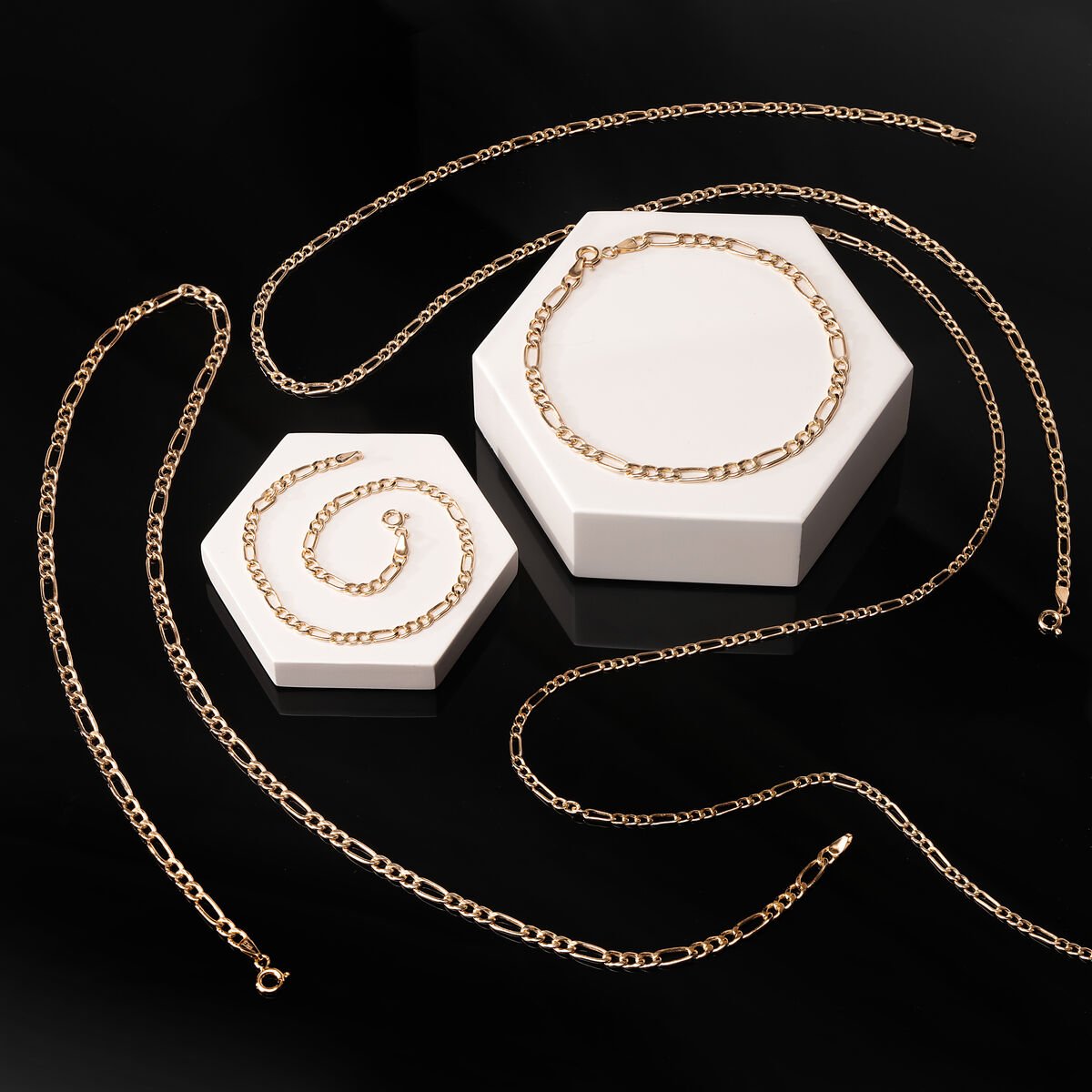 Collier en or jaune 750 3+1 or jaune, BLUESPIRIT