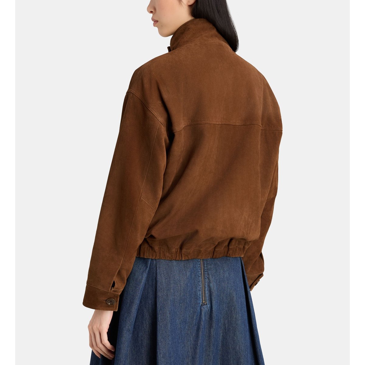 Blouson droit oriane nubuck marron écureuil, JODHPUR