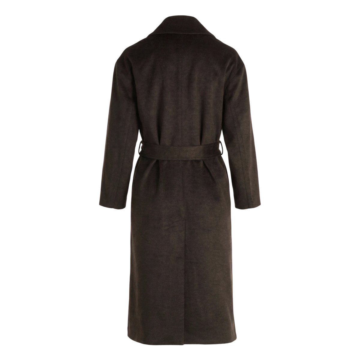 Manteau de mi-saison à ceinture dark brown melange, ZERO