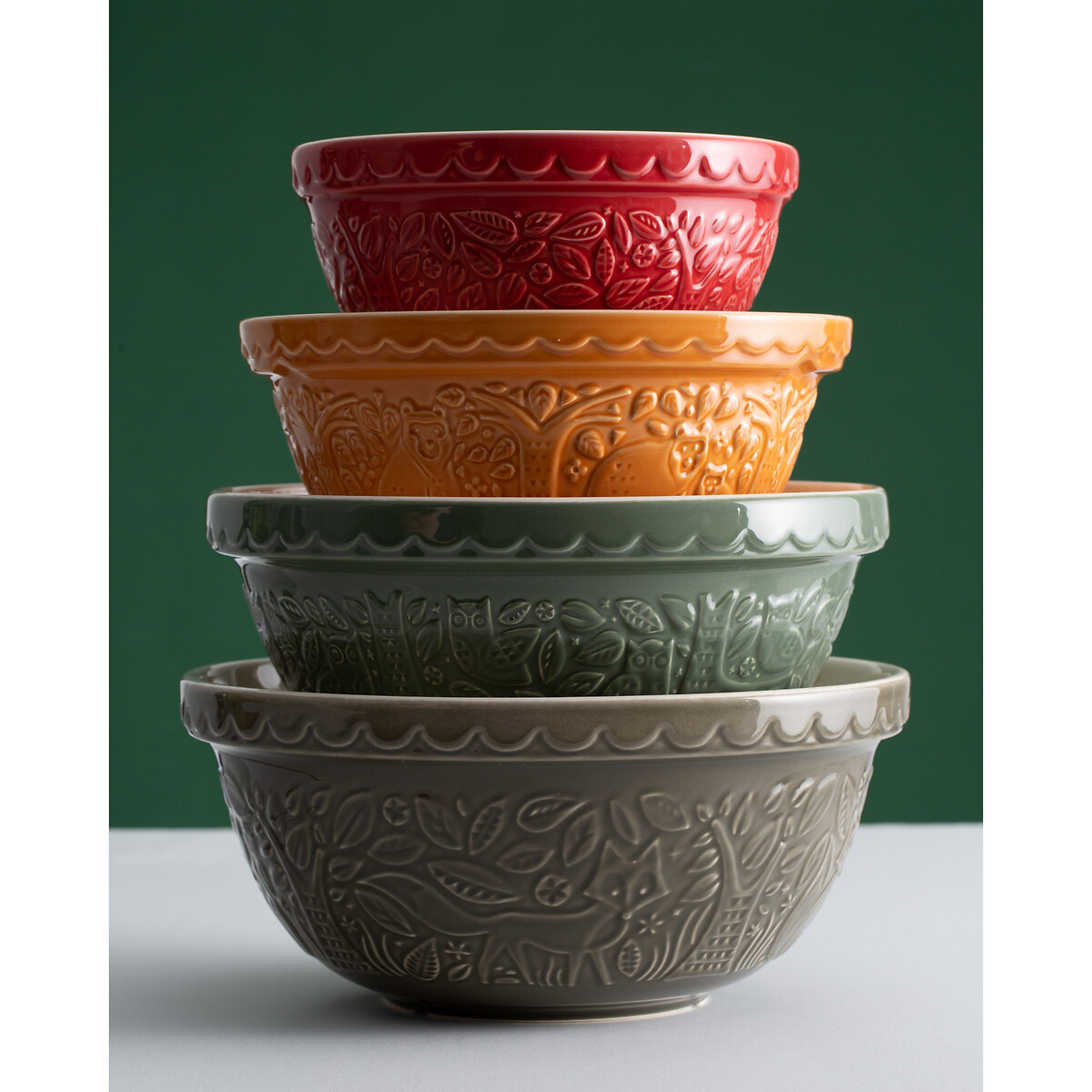 In The Forest 26cm Owl Mixing Bowl green, MASON CASH
