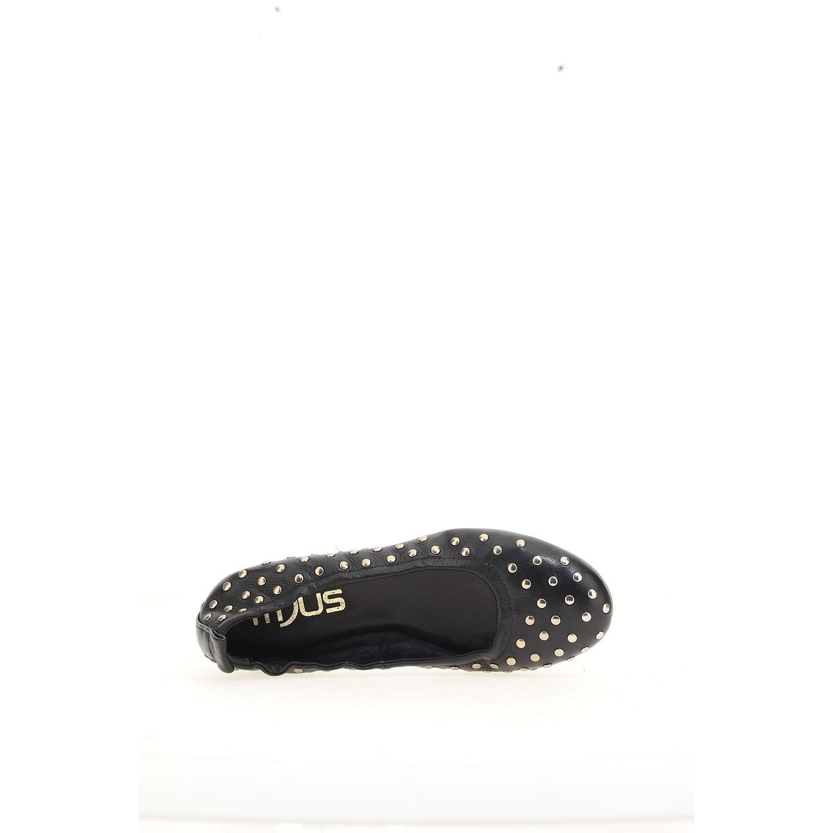 Studded Leather Ballet Pumps black, MJUS