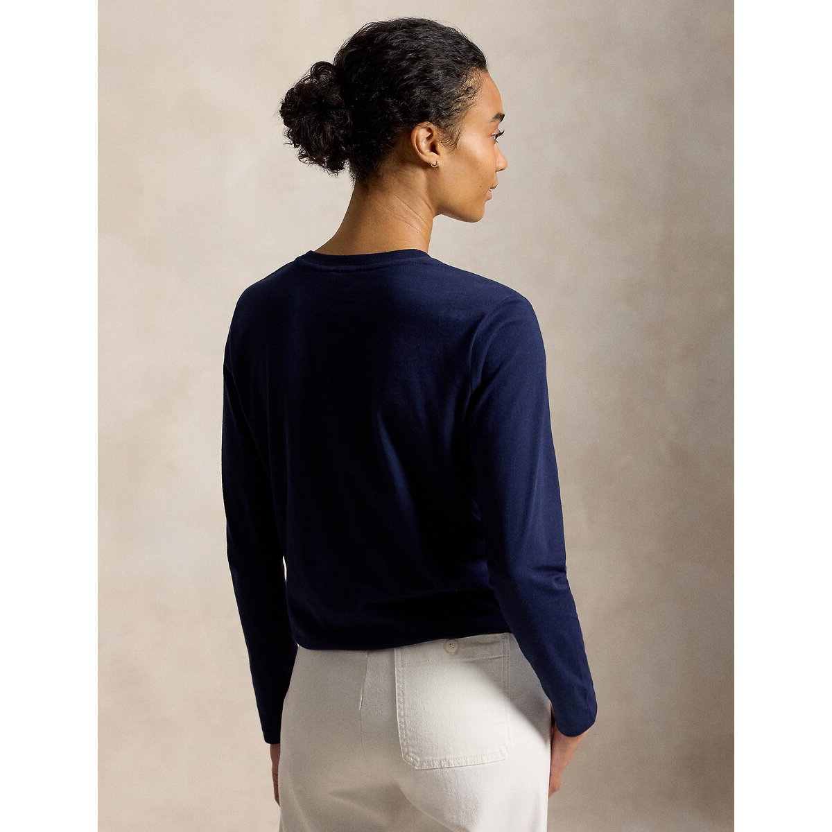 T-shirt col rond à manches longues marine, POLO RALPH LAUREN