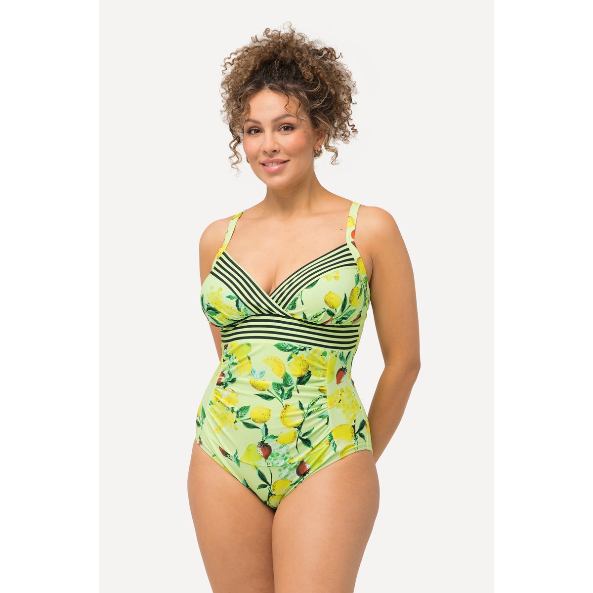 Maillot de bain à bonnets souples et motif jaune citron, ULLA POPKEN