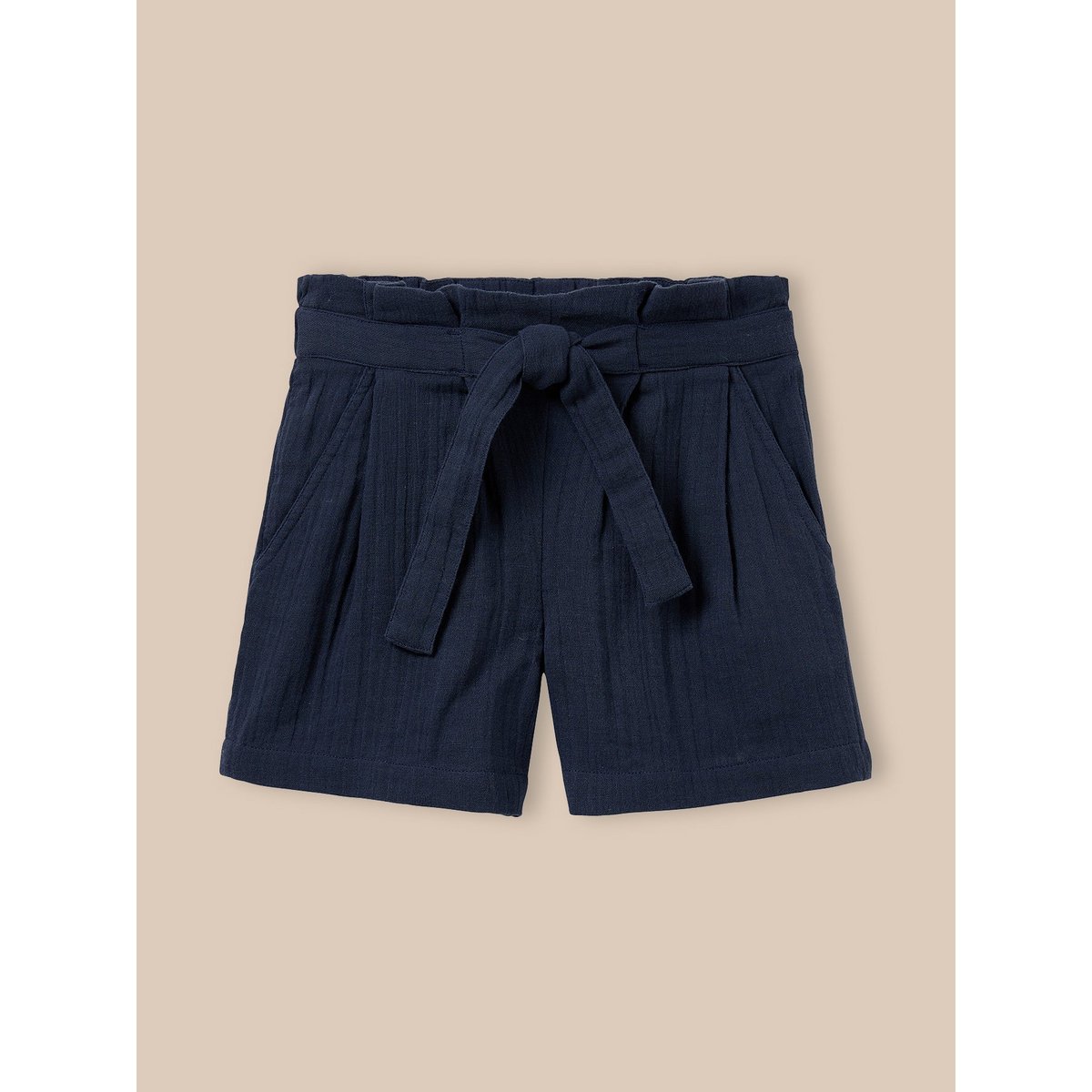 Short  en gaze de coton - Collection JUNIOR marine, CYRILLUS