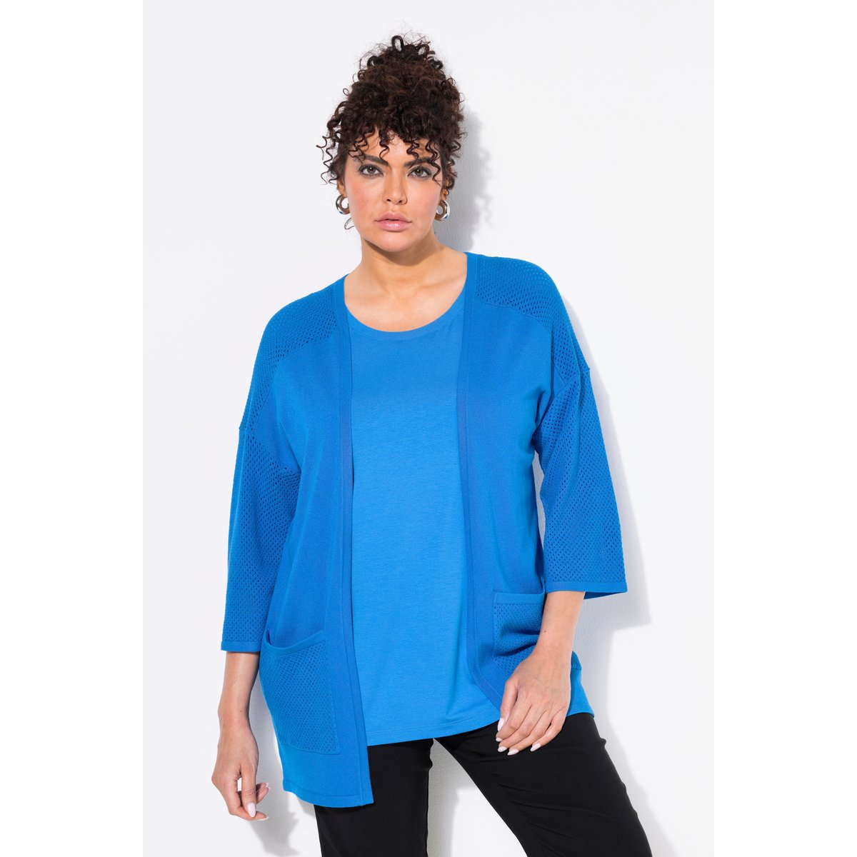 Cardigan oversize en jersey. Encolure V et bleu roi, ULLA POPKEN