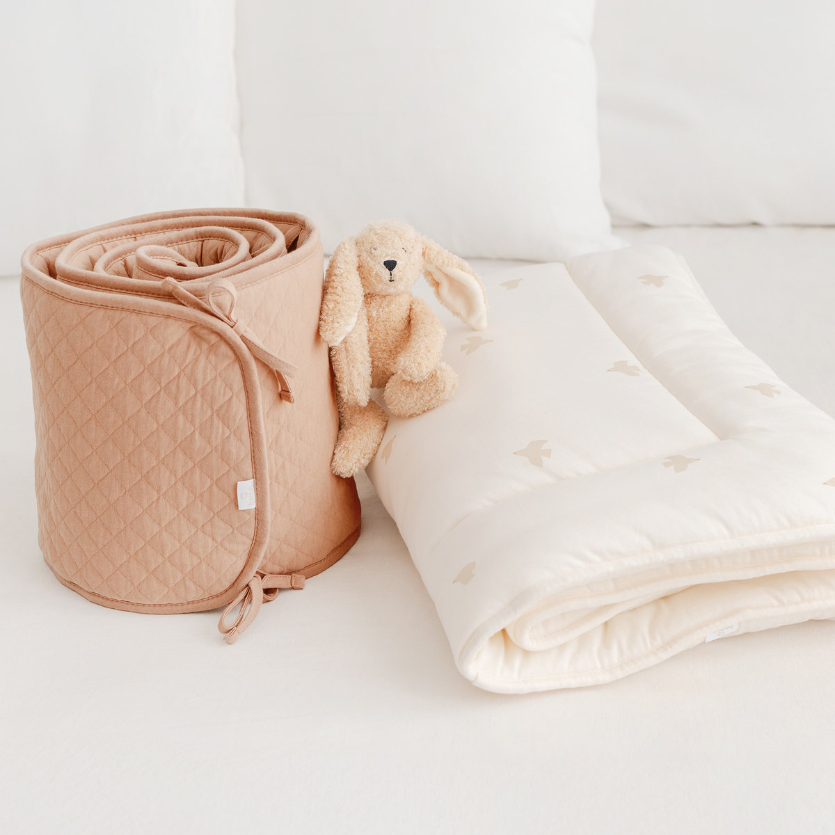 Tour de lit et parc - Jersey matelassé beige, BEMINI