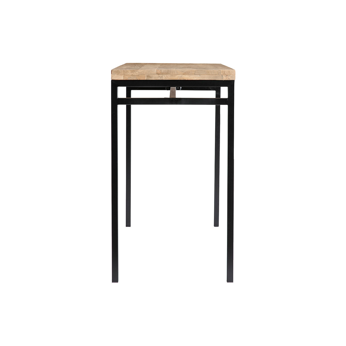 Table haute industrielle en bois manguier massif et métal noir L115 cm YPSTER bois clair / noir, MILIBOO