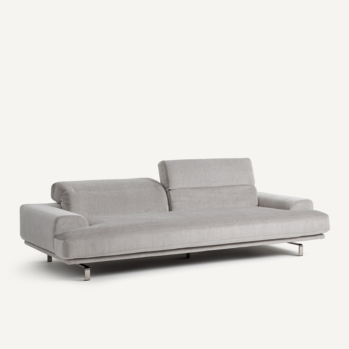 Canapé polyester mélangé, Orizonte gris clair, AM.PM