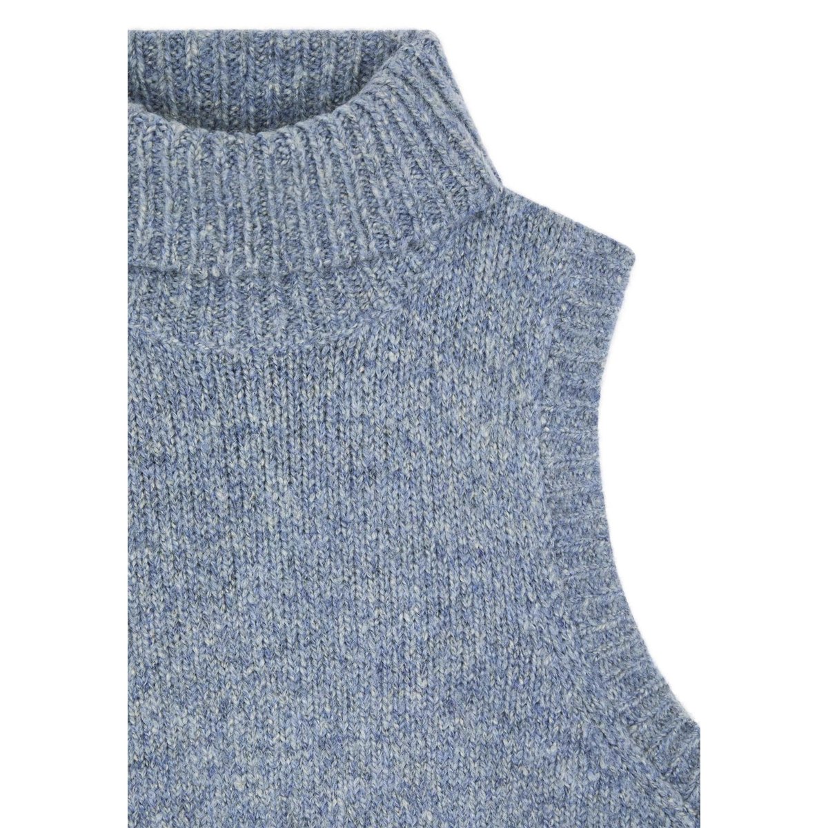 Pull sans manches en grosse maille bleu, RODIER