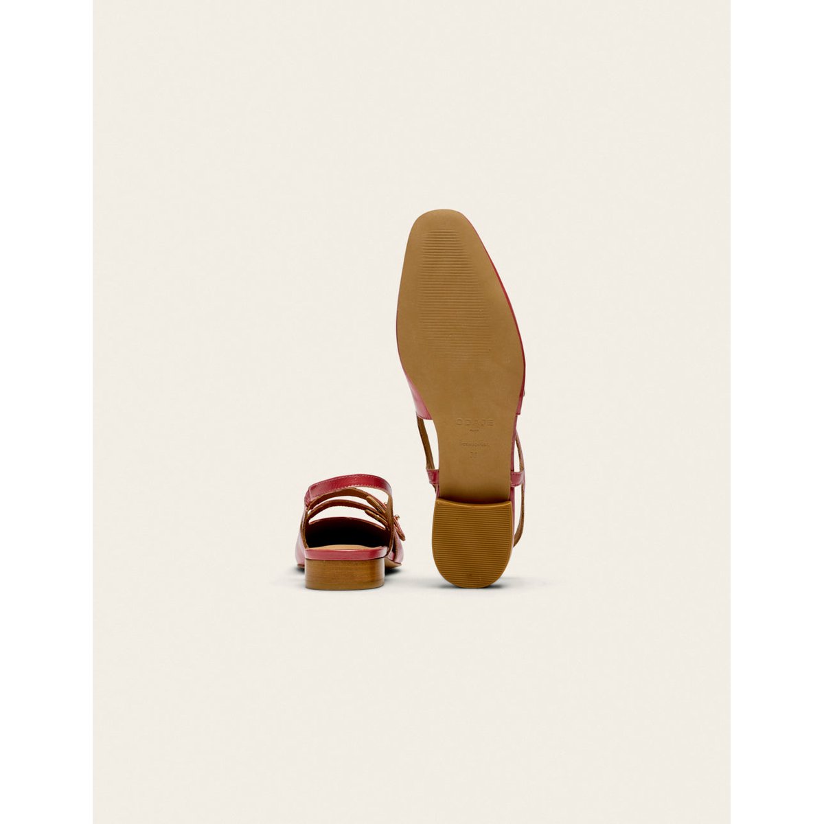 Ballerines SOLI cuir plissé verni rose, ODAJE
