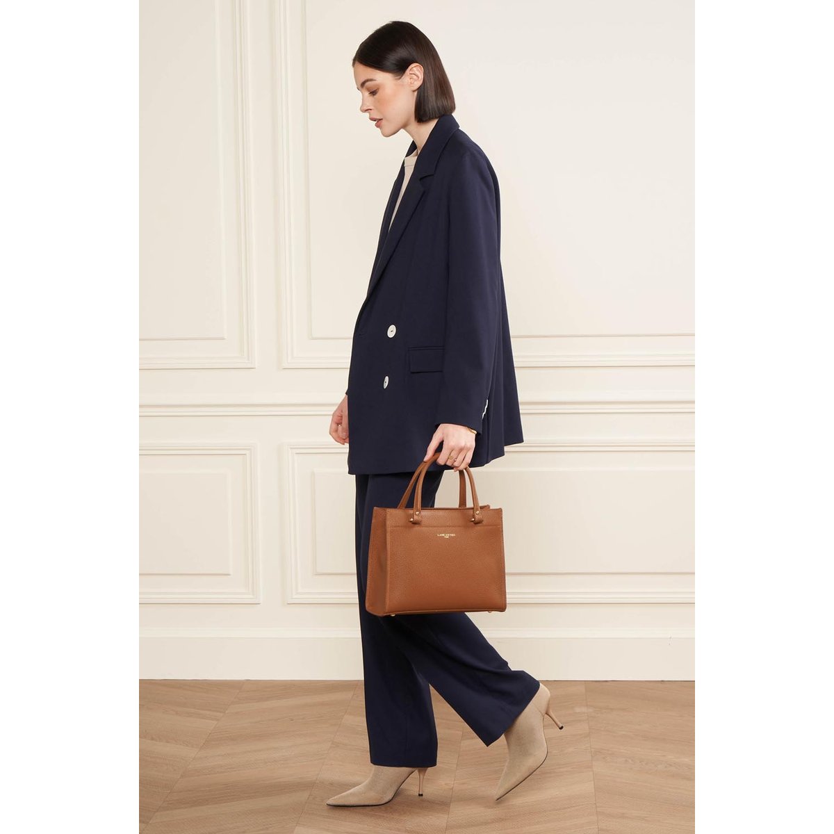 Sac à main, Made in France FOULONNÉ DOUBLE DAILY camel - in - orange, LANCASTER