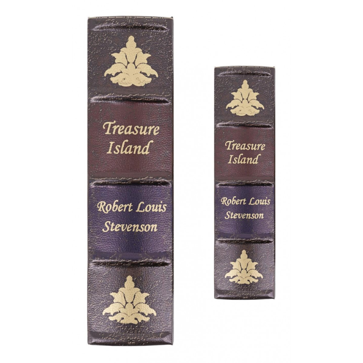 Livre treasure island carton similicuir marron, DECORATION D’AUTREFOIS