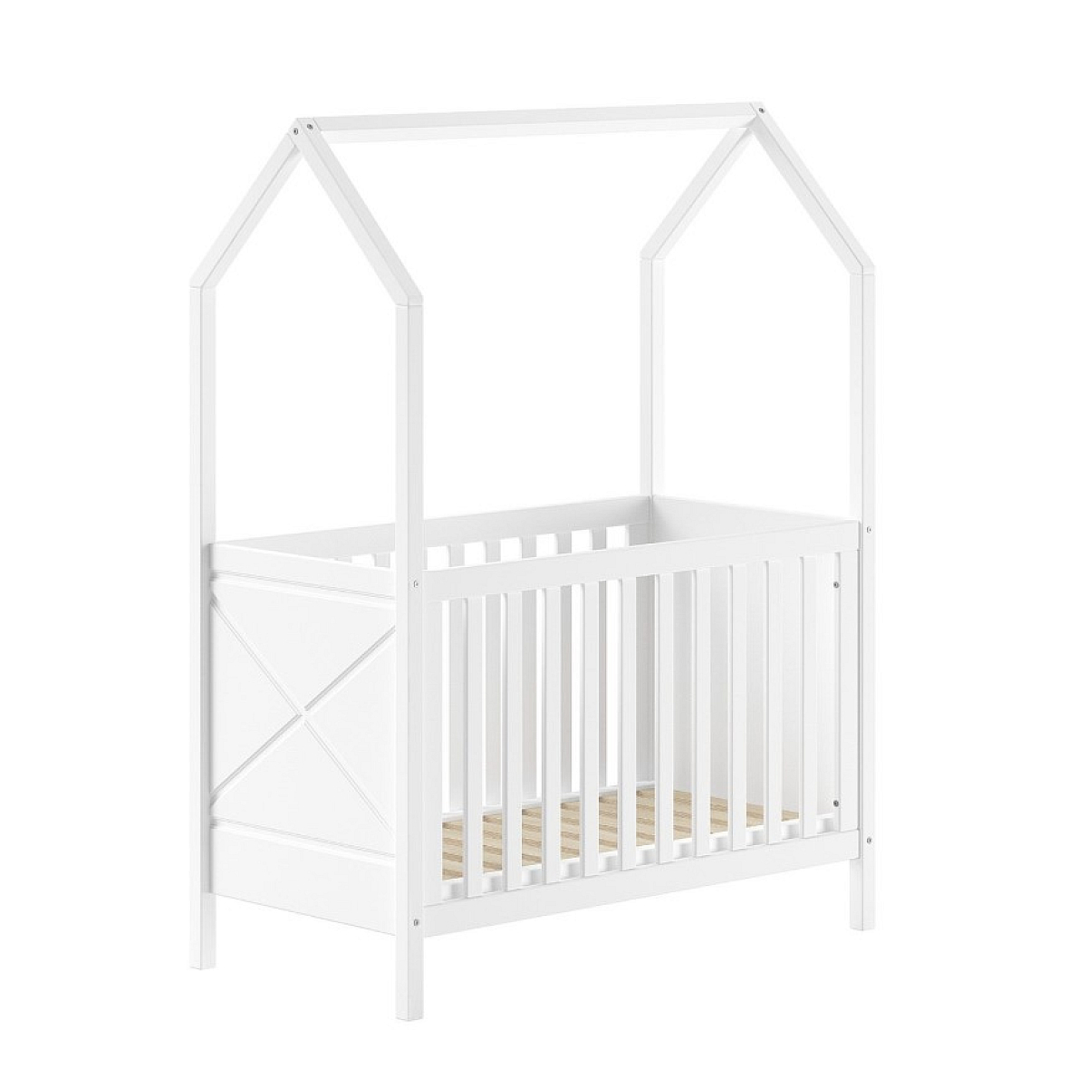 Lit bébé Scott 60 x 120 cm coloris blanc couleur unique, VIPACK
