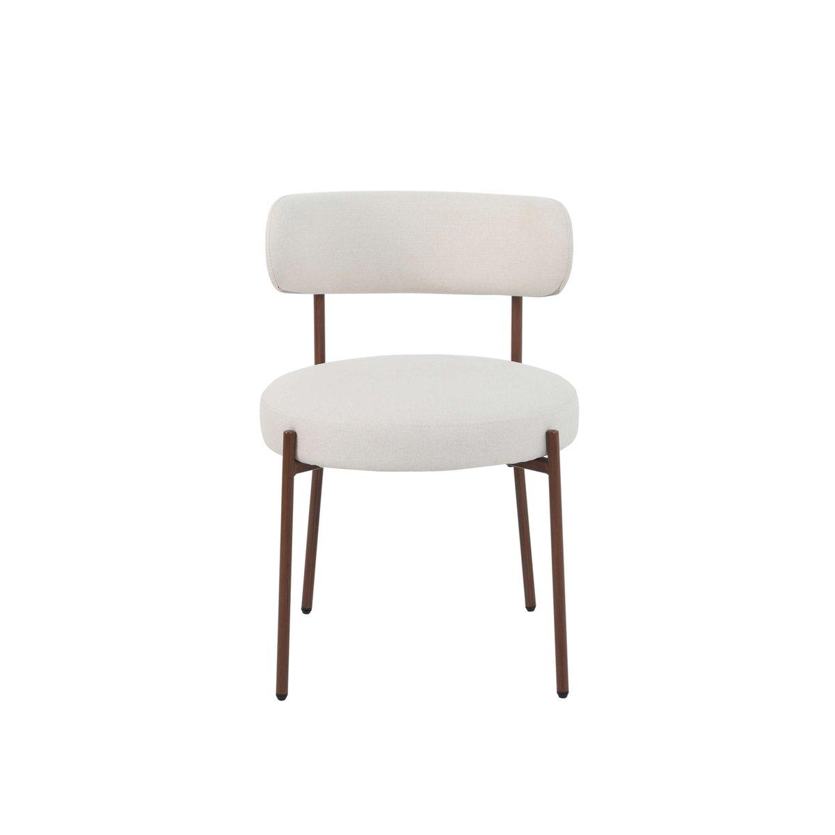Chaises tissu pieds métal (lot de 2) NOA beige, BAÏTA