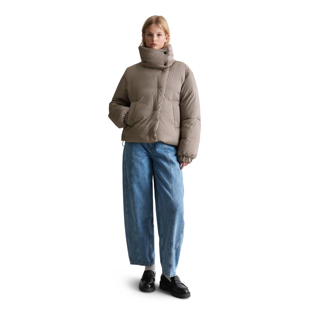 Veste matelassée à motifs, coupe classique avec une surface hydrofuge marron, MARC O’POLO DENIM