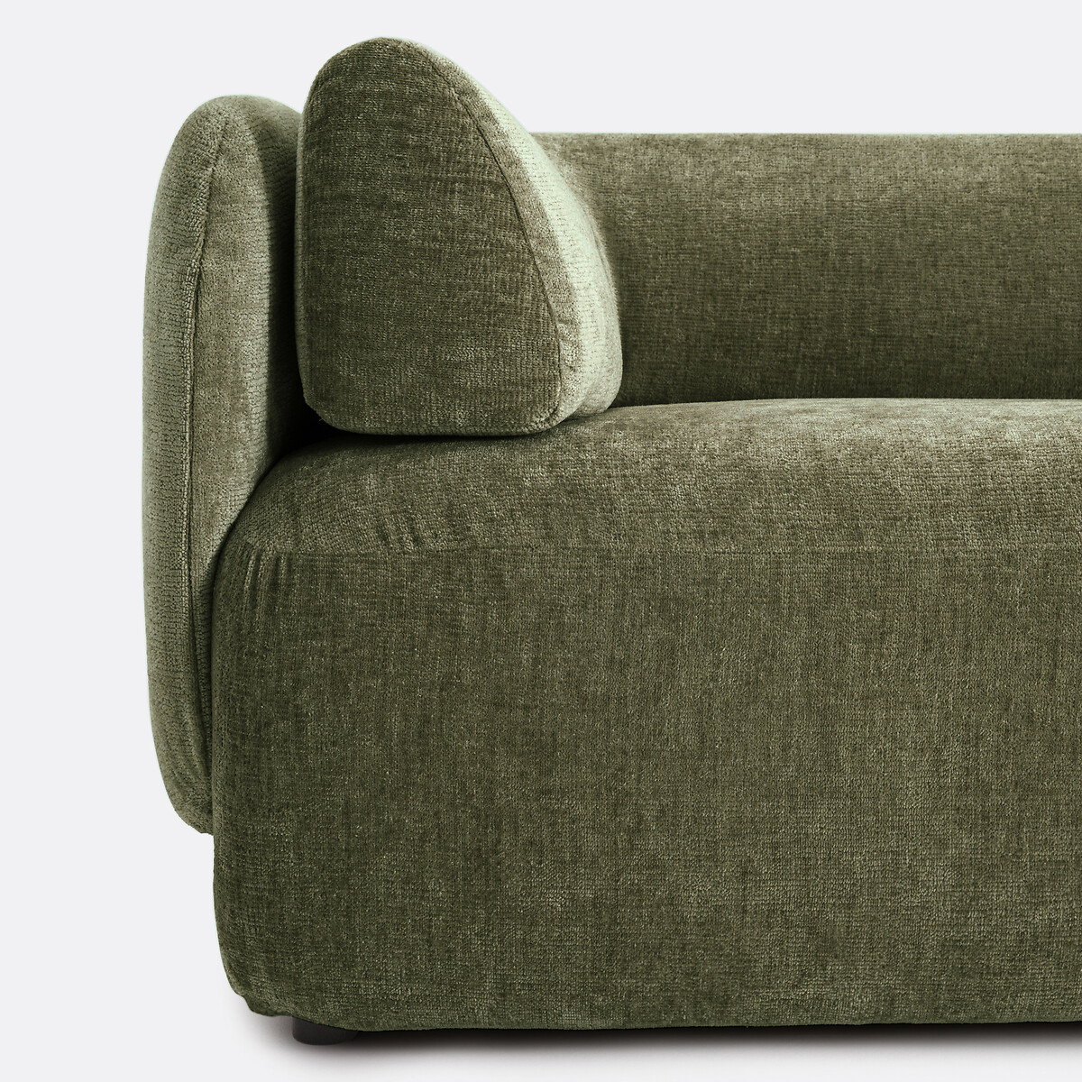 Ecksofa mit Ecke rechts Méridiano, dicker Samt khaki, LA REDOUTE INTERIEURS