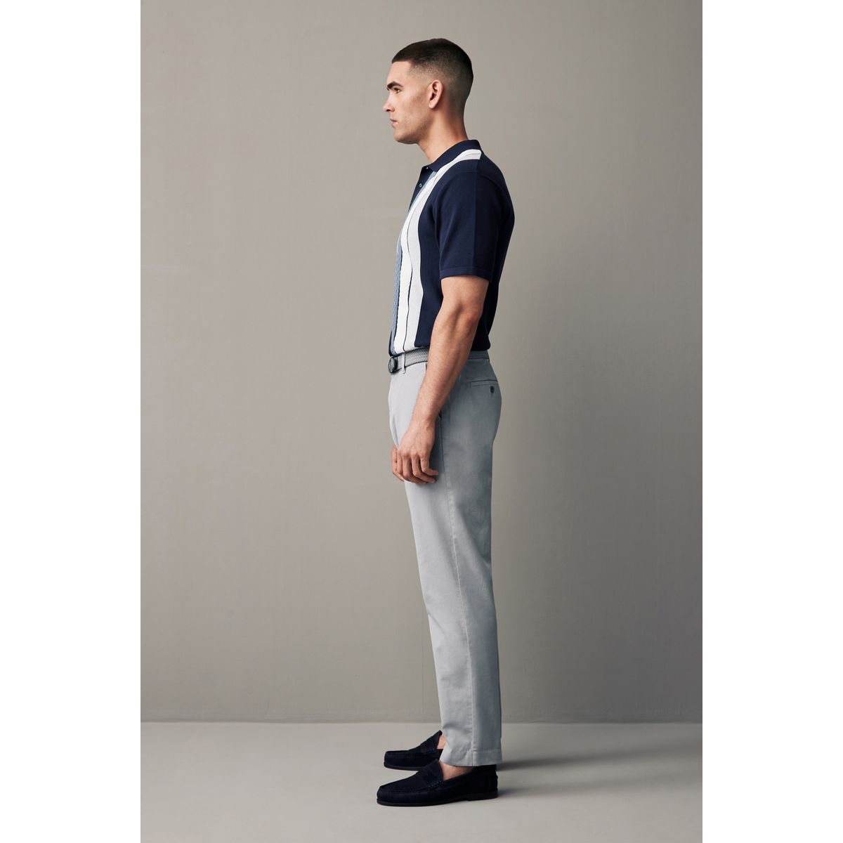 Pantalon mélangé à ceinture gris clair, NEXT
