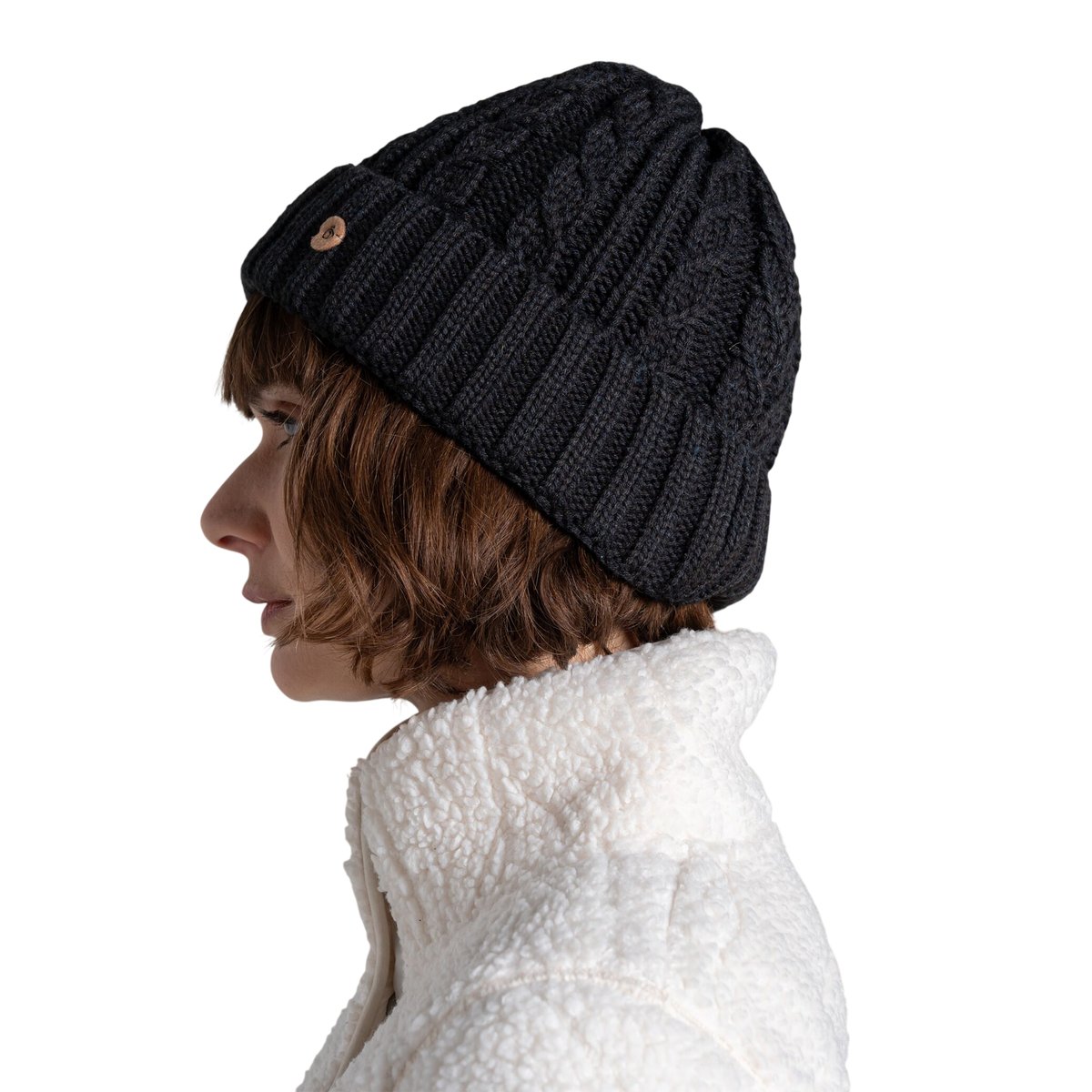 Bonnet à revers motif/style tricoté BROCK noir, CRAGHOPPERS