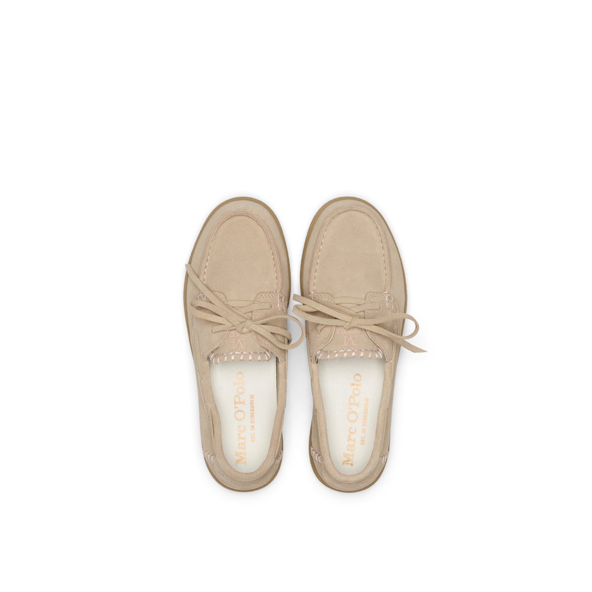Sneaker modèle Charlie style chaussure de bateau beige, MARC O'POLO