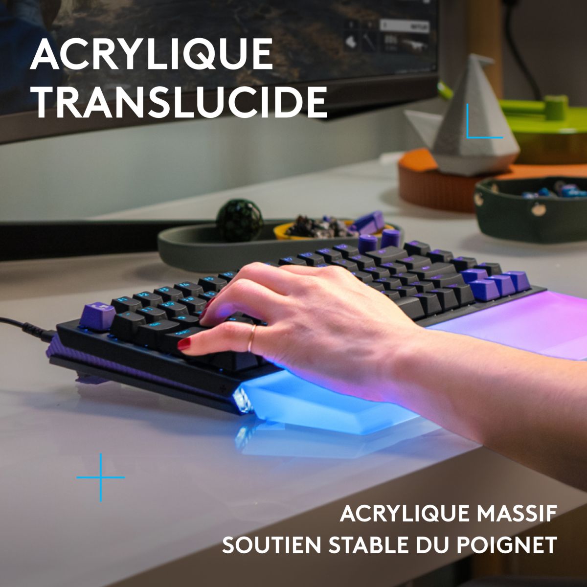 Repose-poignet G512 X PALM REST 75 couleur unique, LOGITECH