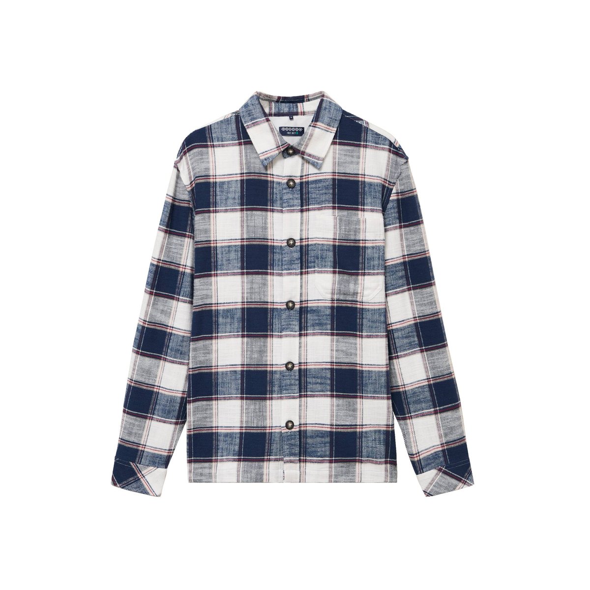 Surchemise en coton manches longues bleu marine, BONOBO