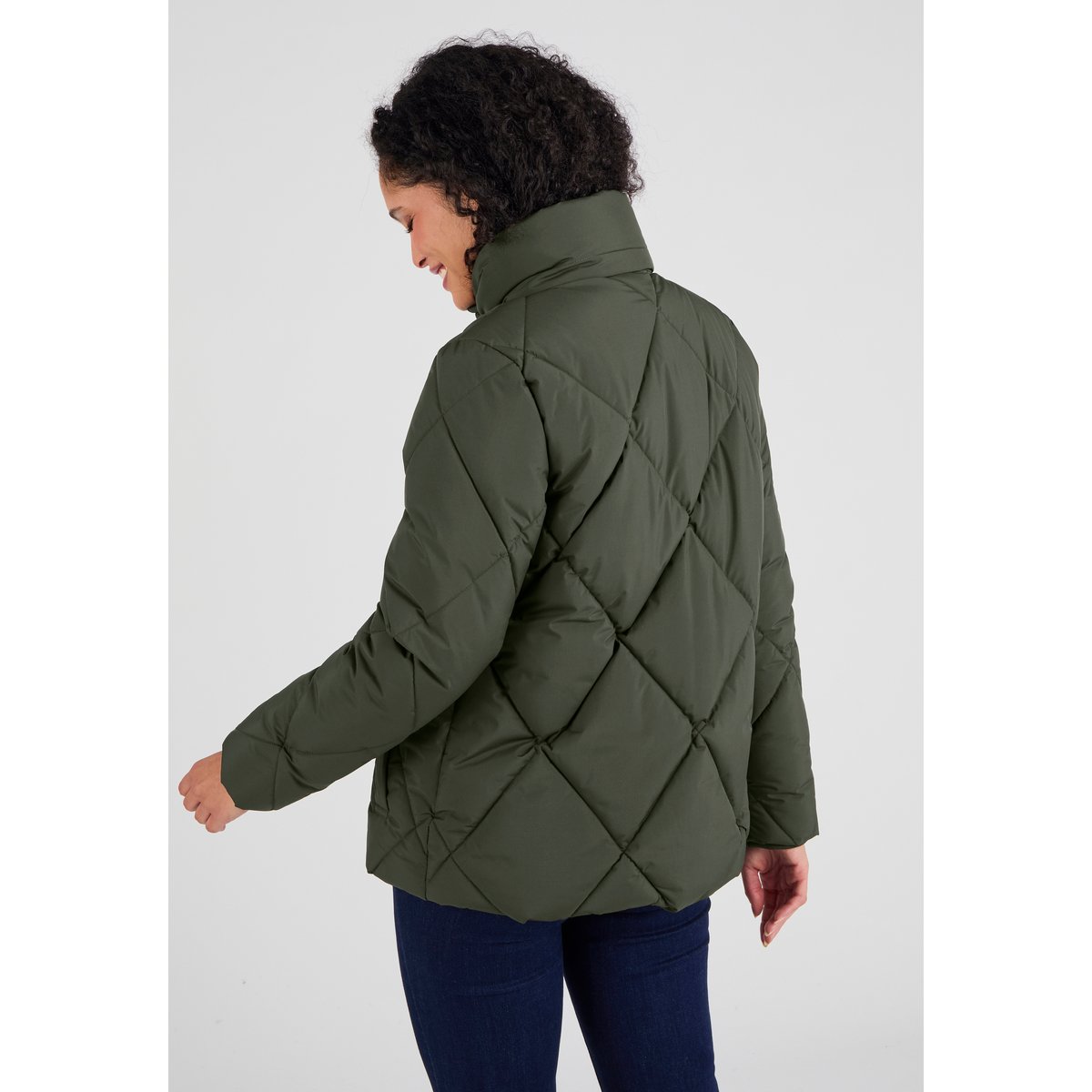 Parka fermeture asymétrique Thermolactyl vert kaki, DAMART