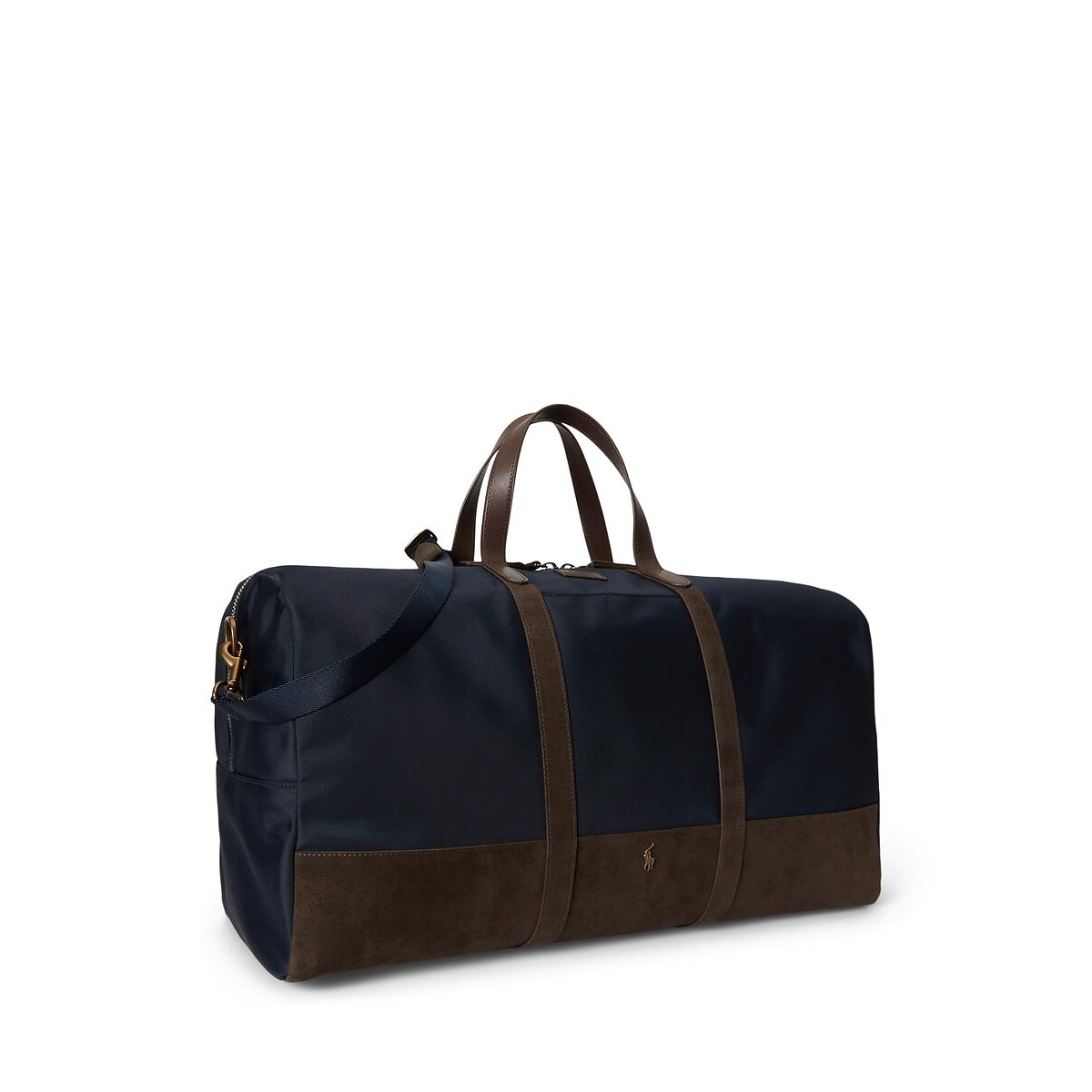 Sac de voyage, avec détails en cuir suédé marine/camel, POLO RALPH LAUREN