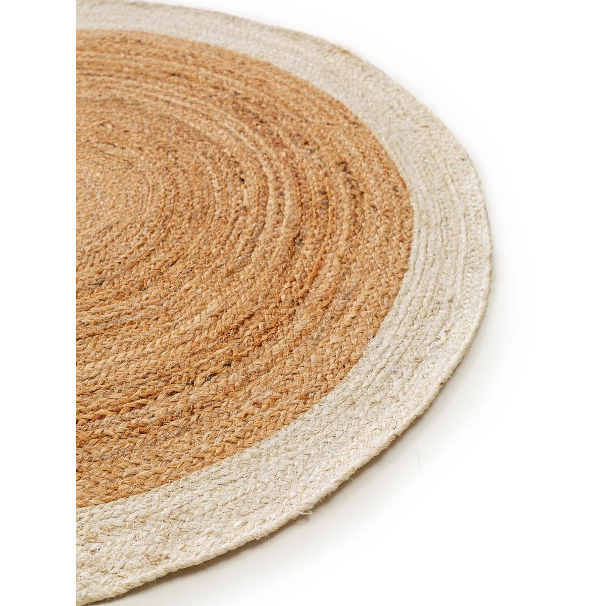 Tapis rond de jute tissé main JUTTA ivory, BENUTA 