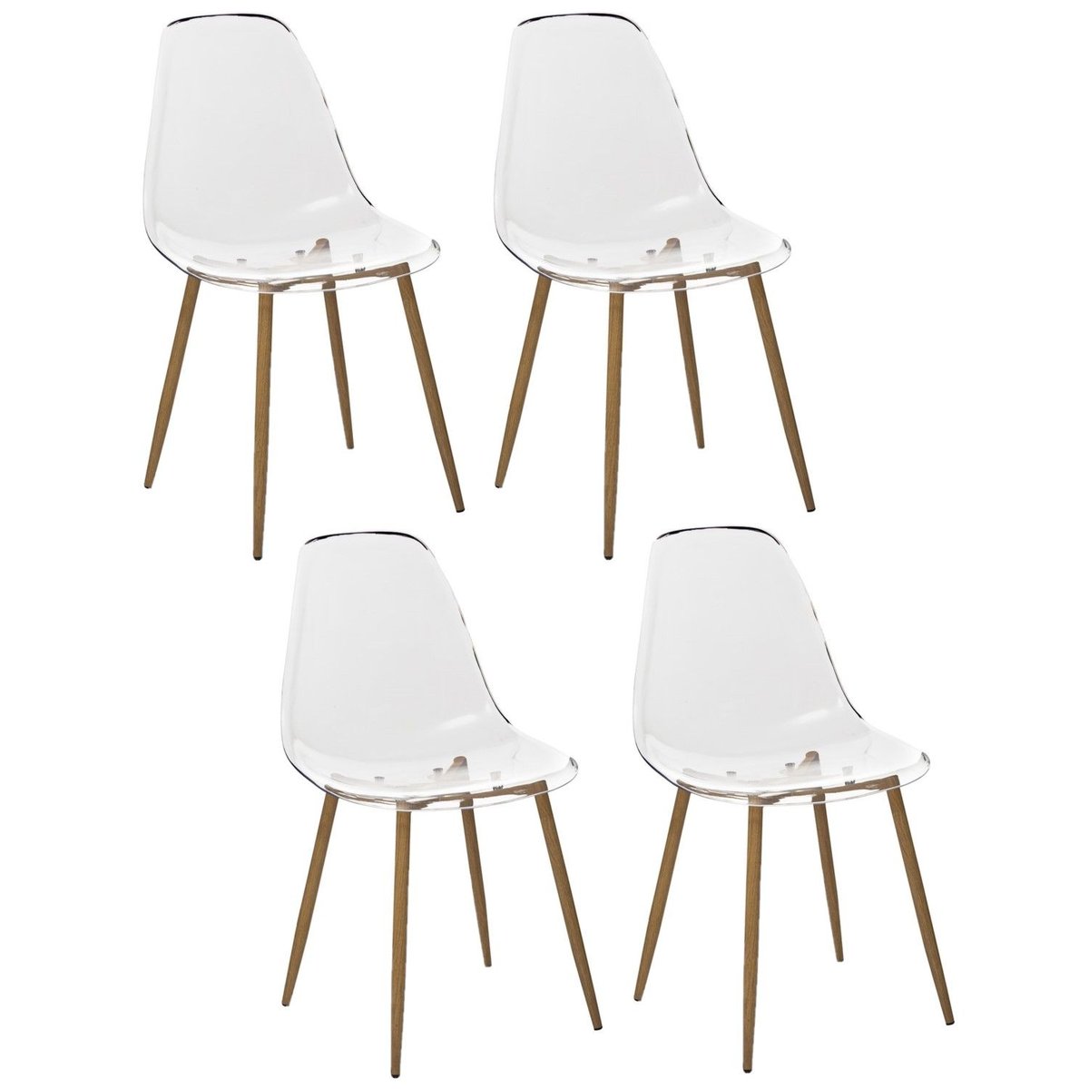 Lot de 4 chaises transparentes THAO transparent, TOILINUX