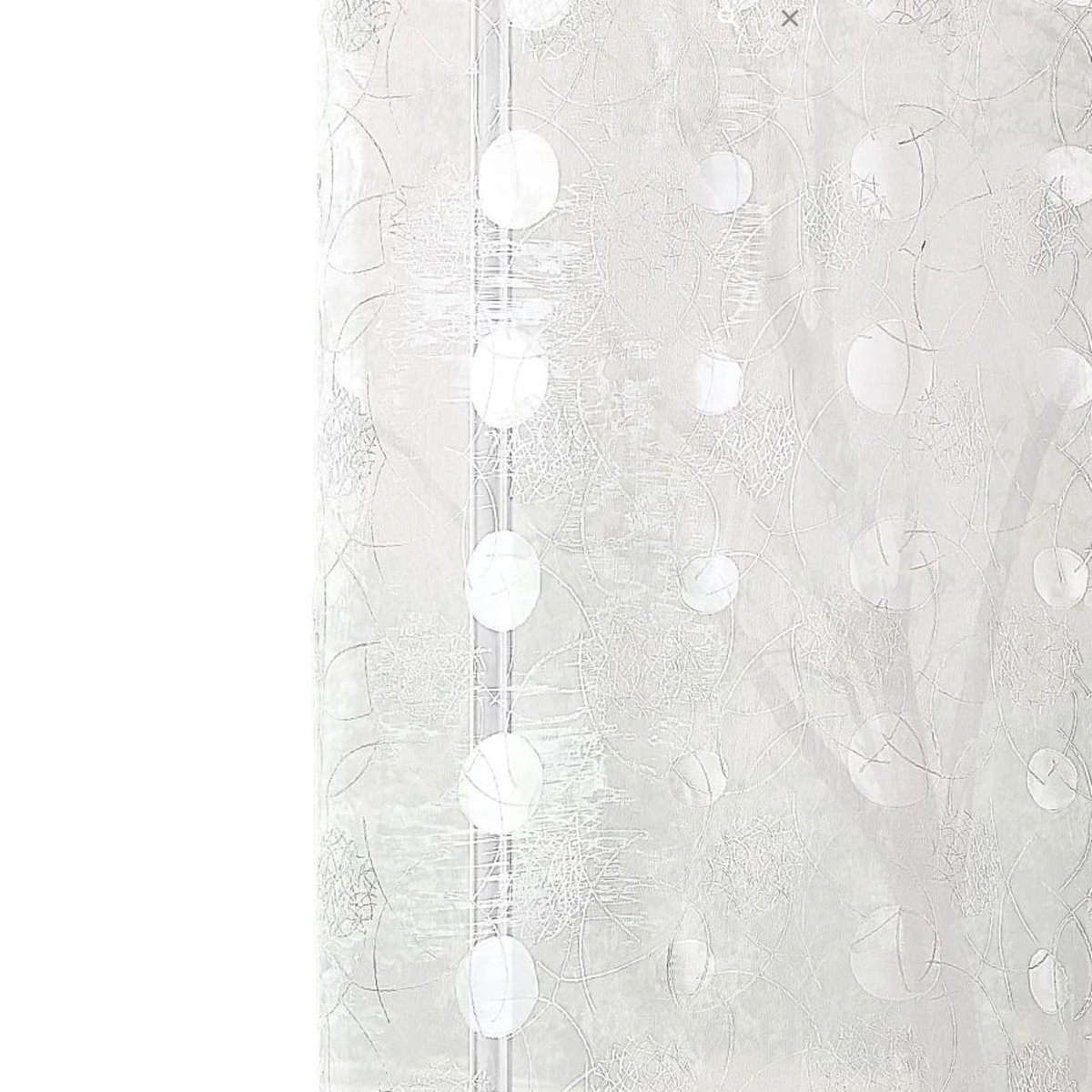 Voilage Organza et Jacquard Cordons Satiné blanc, HOME MAISON