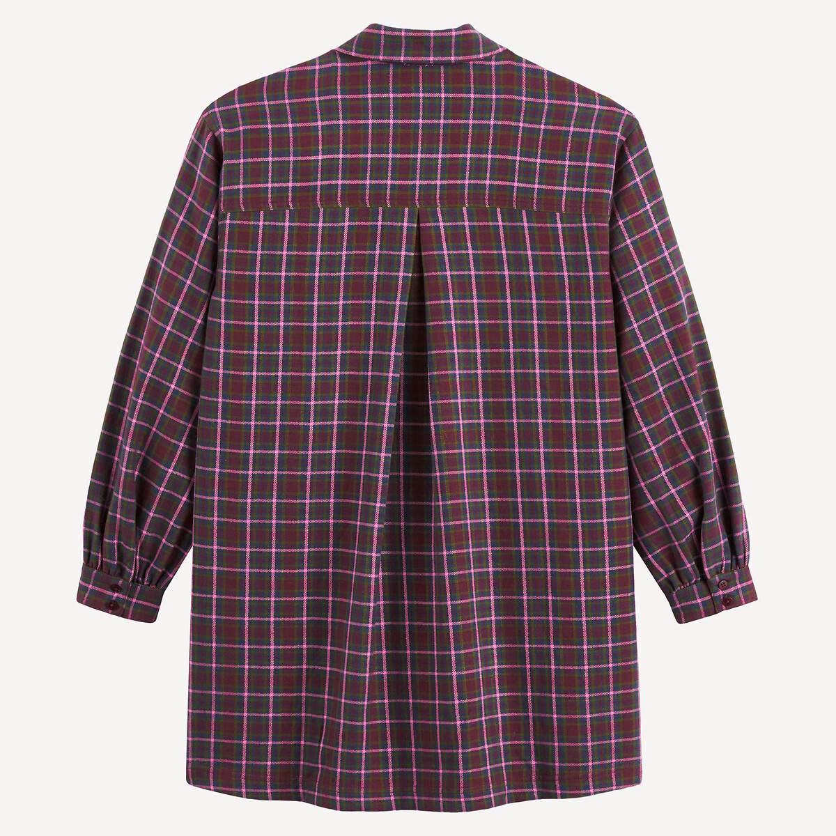 Straight Checked Shift Dress with Long Sleeves multi-coloured checks, LA REDOUTE COLLECTIONS