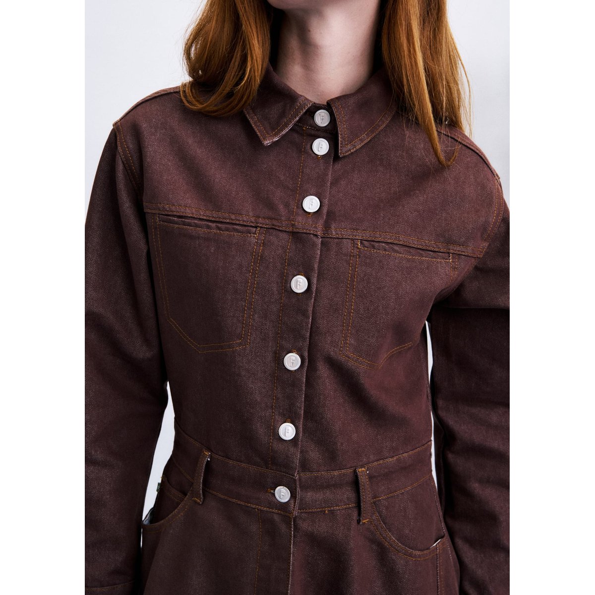 Robe Nikko en coton NIKKO marron chocolat, FRNCH