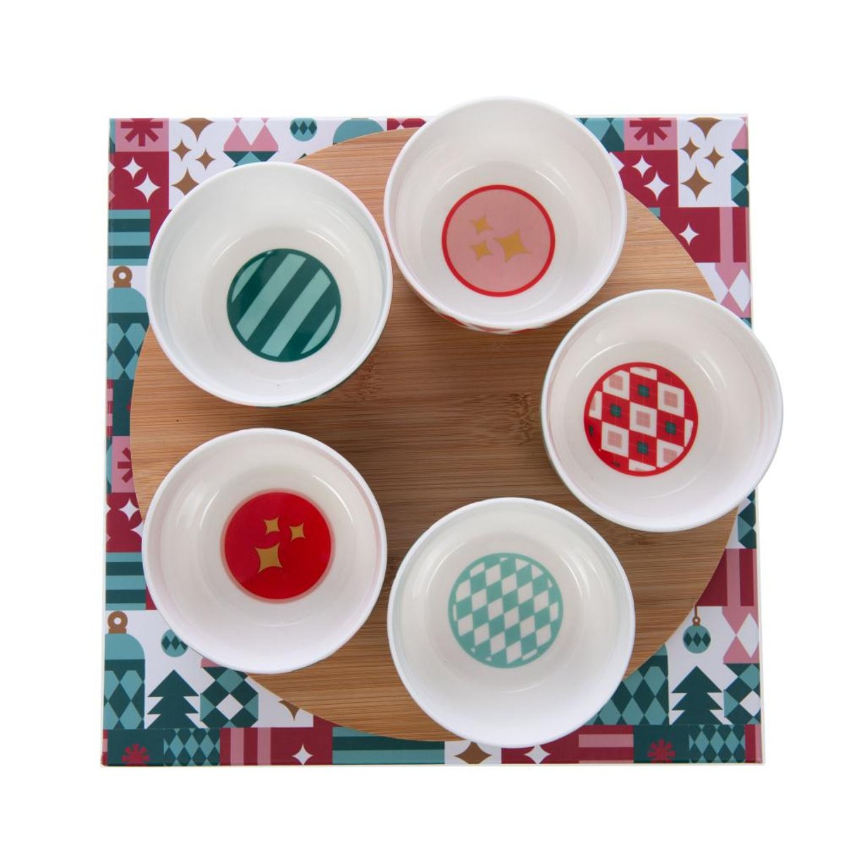 Coffret apéritif 5 bols Santa multicolore, AMADEUS
