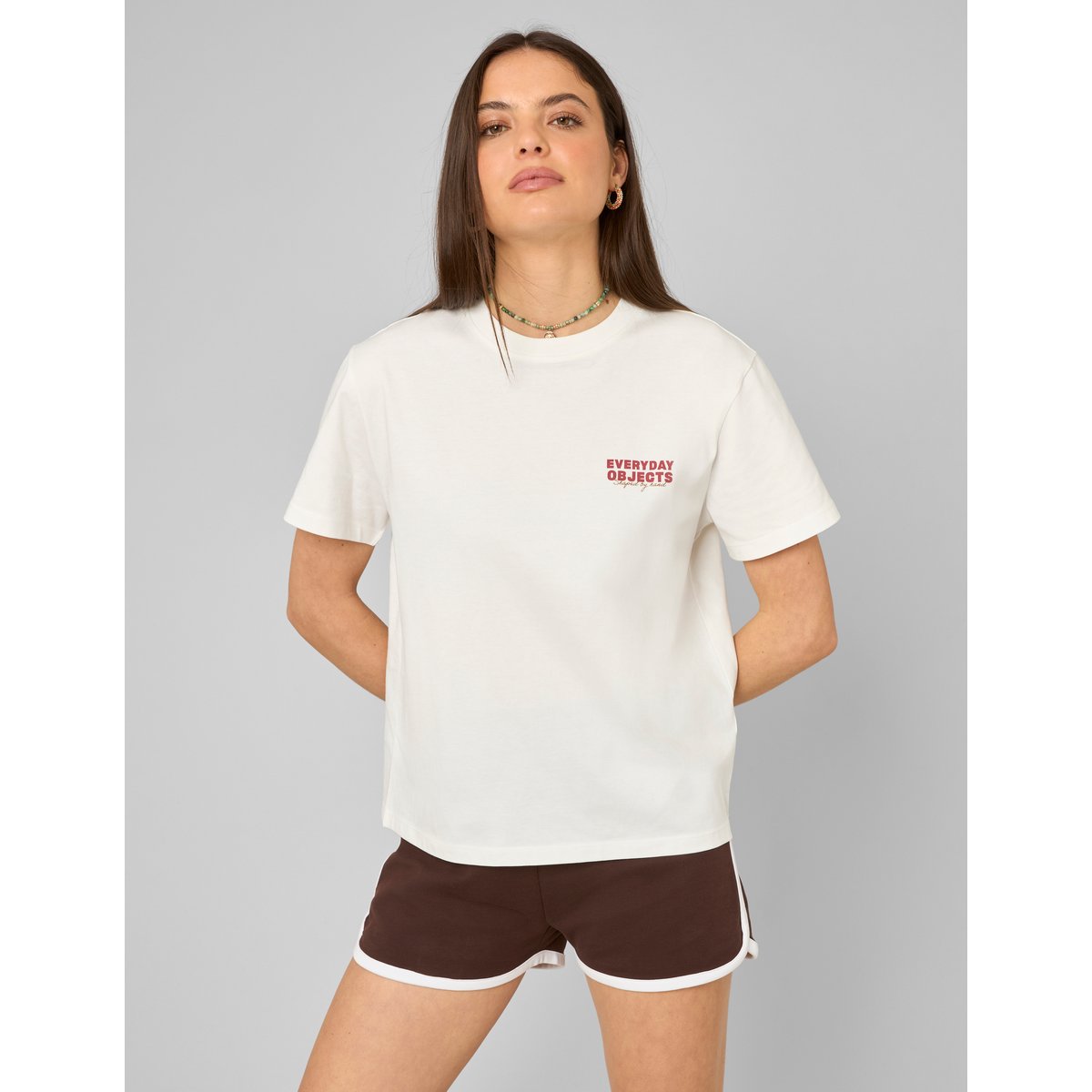 T-shirt imprimé devant / dos blanc écru, BZB