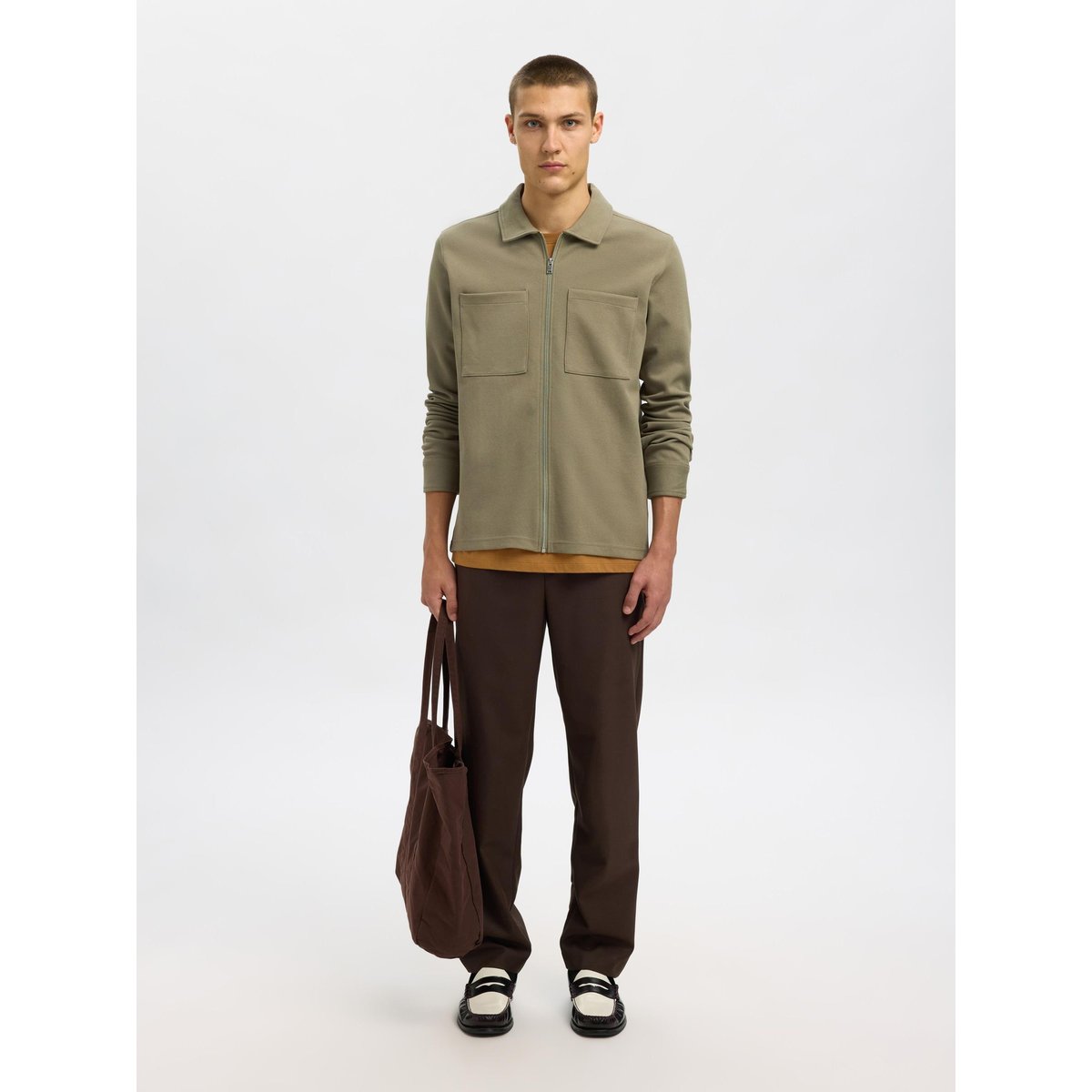 Blouson En Molleton vetiver, SELECTED