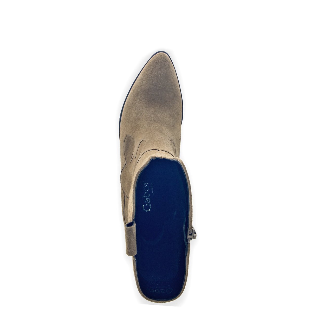Bottines mid en velours à talon décroché taupe velours, GABOR