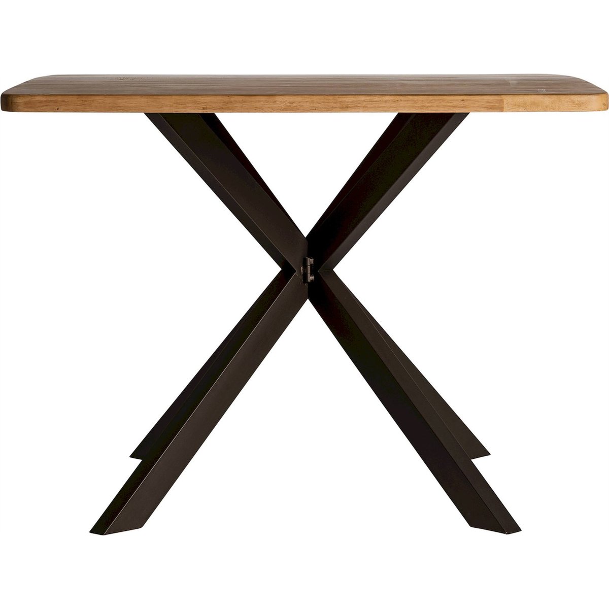 Table à manger style industriel en fer forgé noir fer et bois brun chaleureux, RECOLLECTION