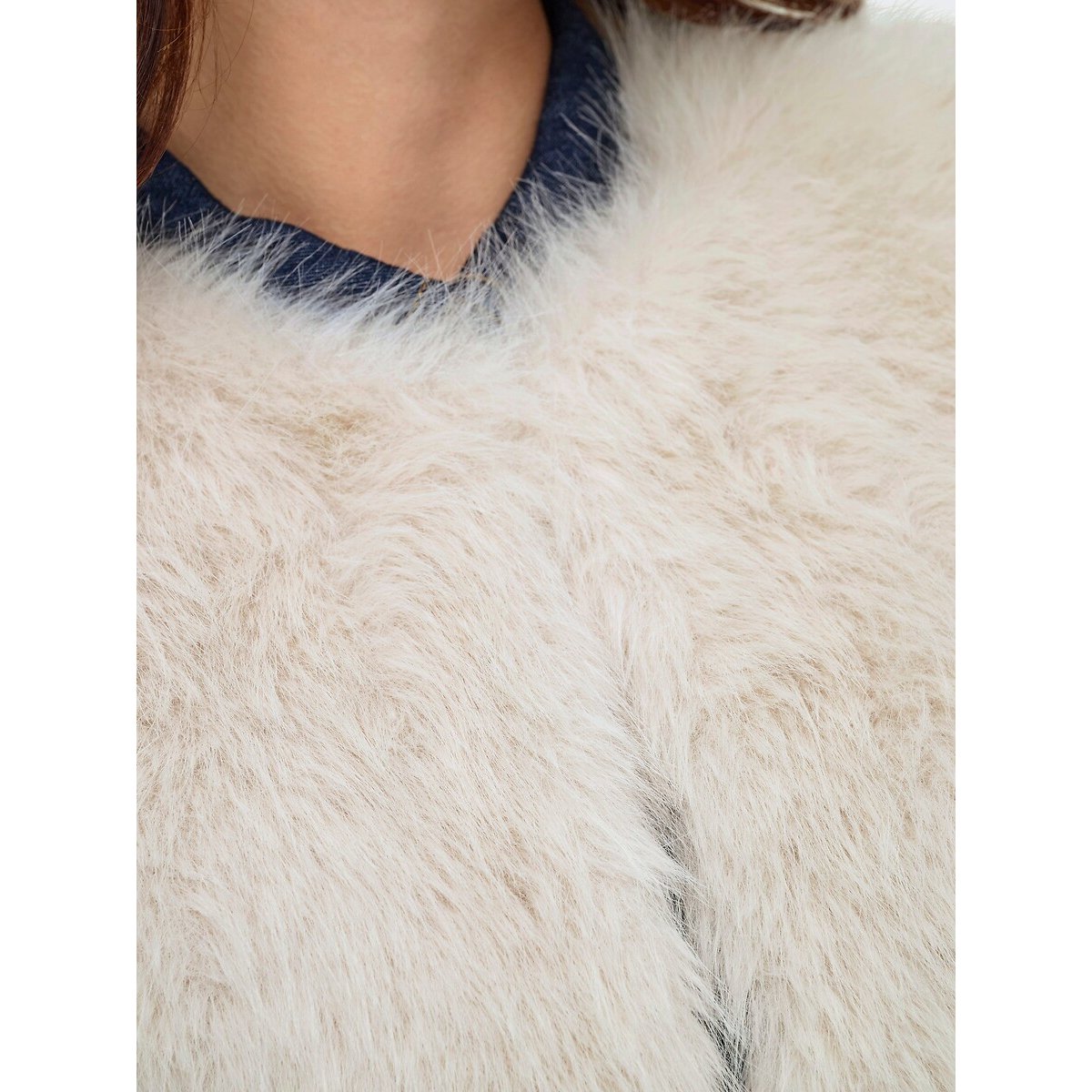 Gilet sans manches duveteux  ecru, JDY