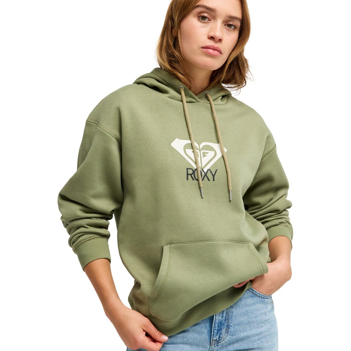 Sweat à capuche SURF STOKED BRUSHED ART. vert oil green, ROXY