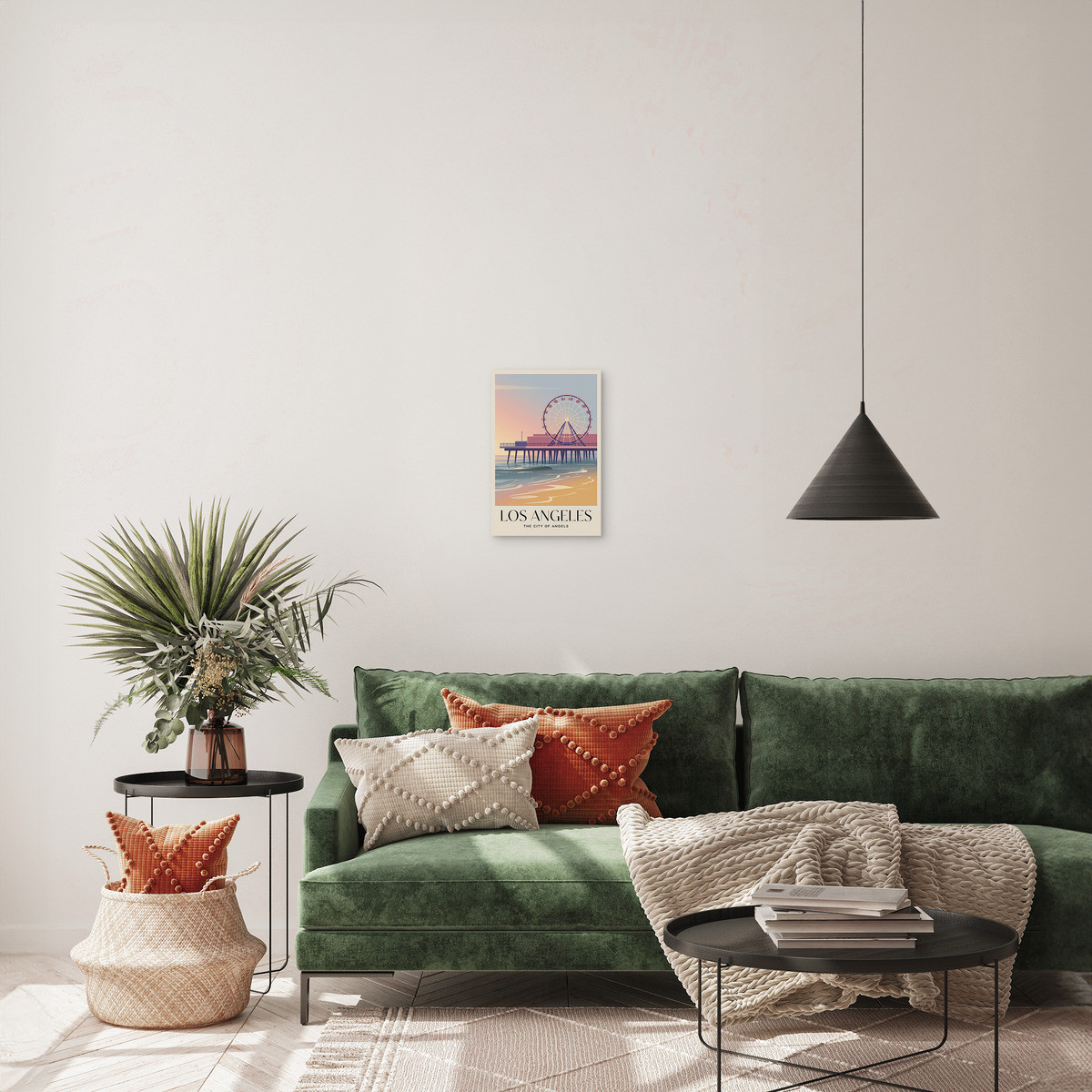 Tableau Sur Toile Los Angeles Rétro ILLUSTRATION tableaux sur toile-orange, CEANOTHE
