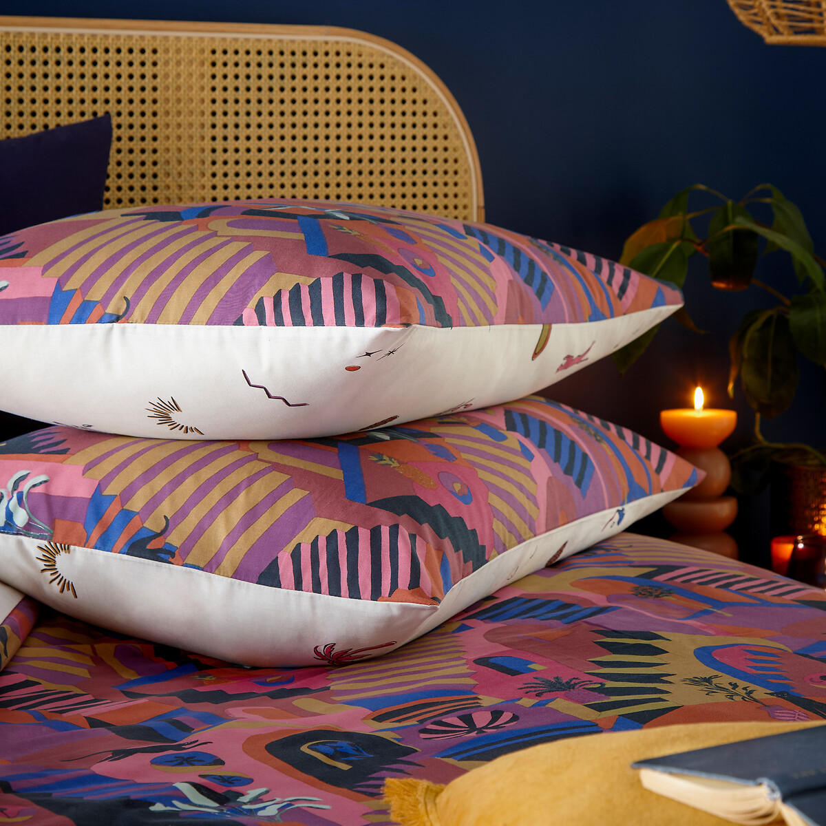 Eivissa Duvet Cover and Pillowcase Set magenta, FURN.