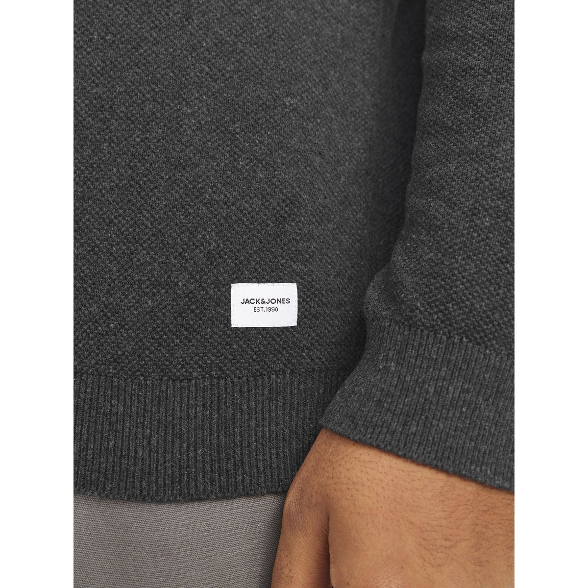 Pull En Maille dark grey melange, JACK & JONES
