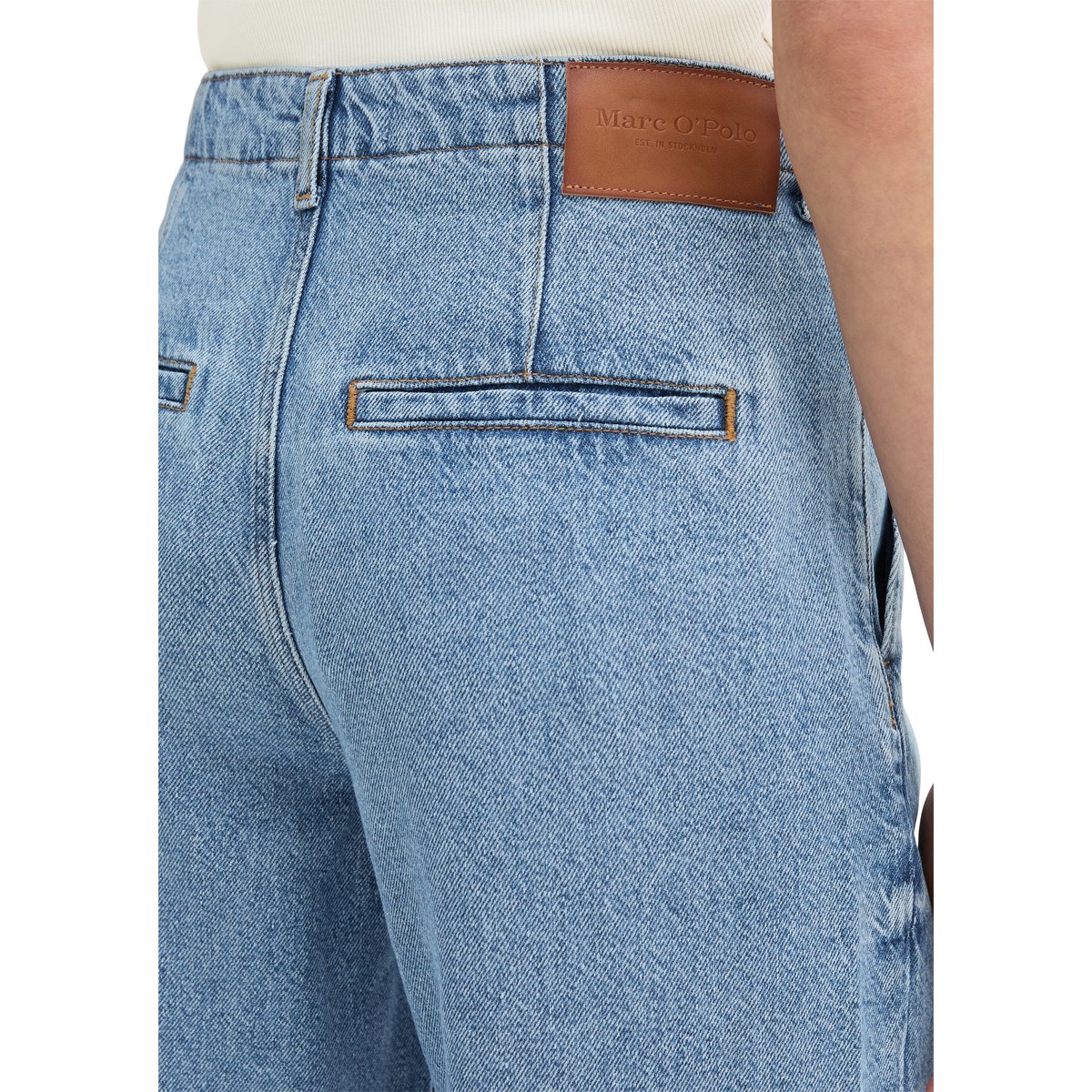 Jeans modèle Luma large en mélange de lyocell, de lin et de coton bleu clair, MARC O'POLO