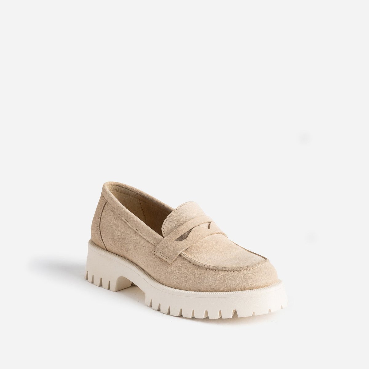 Mocassin en cuir JEMILANE beige, TEXTO