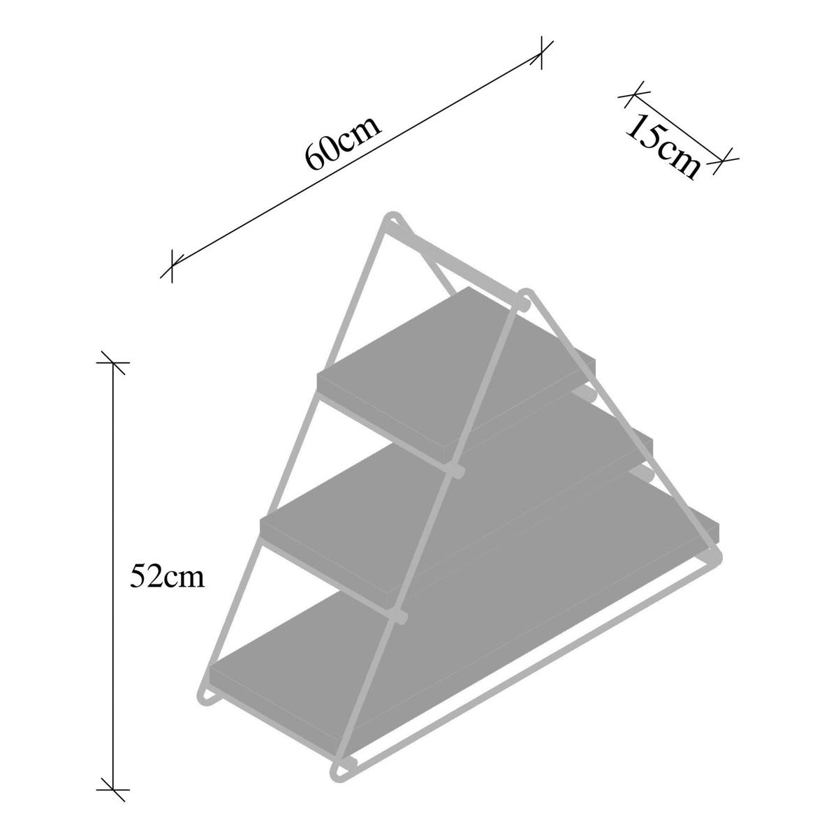 Etagère noire décorative triangle décor bois foncé JENA marron, PIER IMPORT